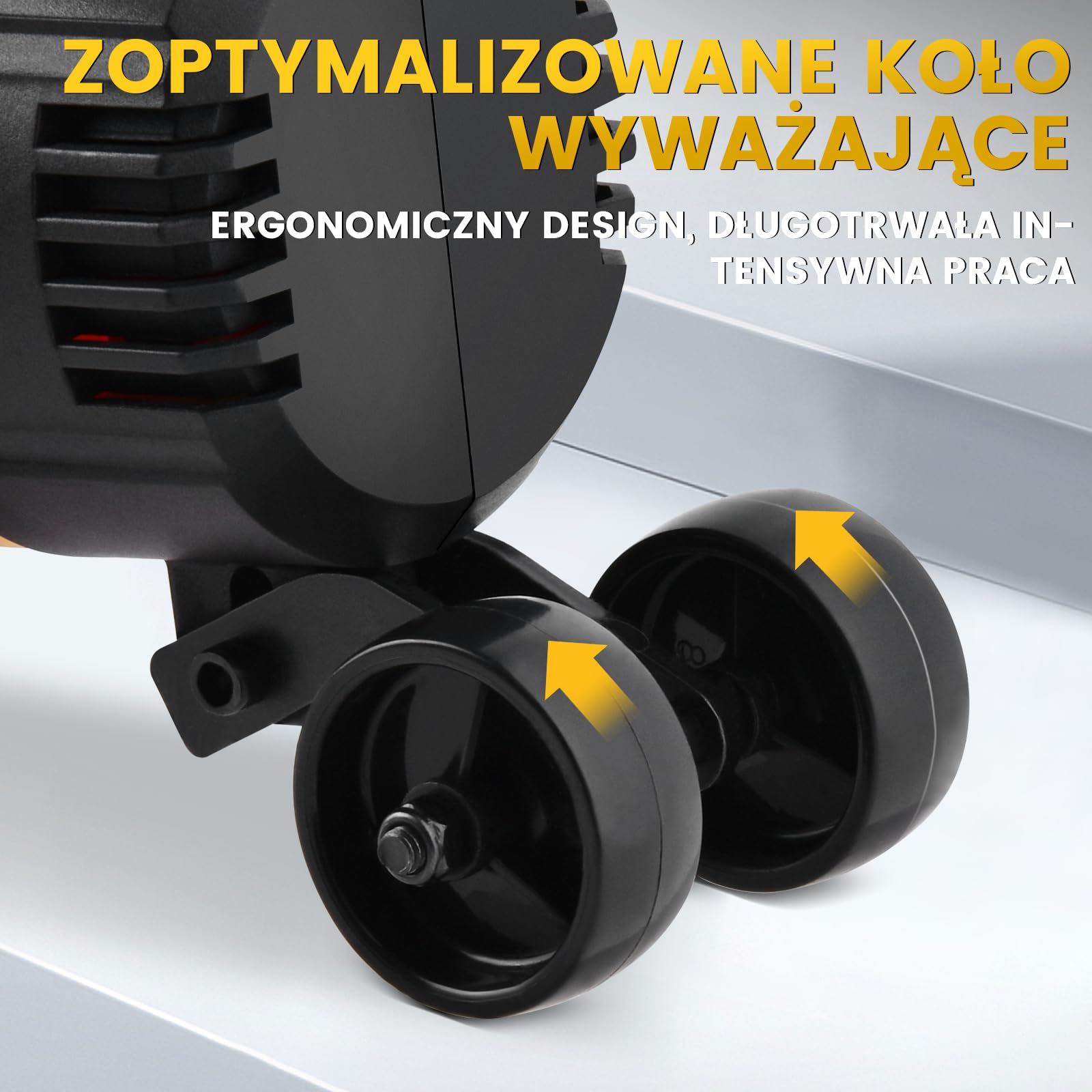 XIIW Szlifierka do betonu 3800W z tarczą diament 180mm, wydłużonym uchwytem | Frezarka posadzek z odpylaniem, 6 biegów 6000 RPM – Wyrównywanie szlifowanie usuwanie kleju betonu kamienia płytek gipsu