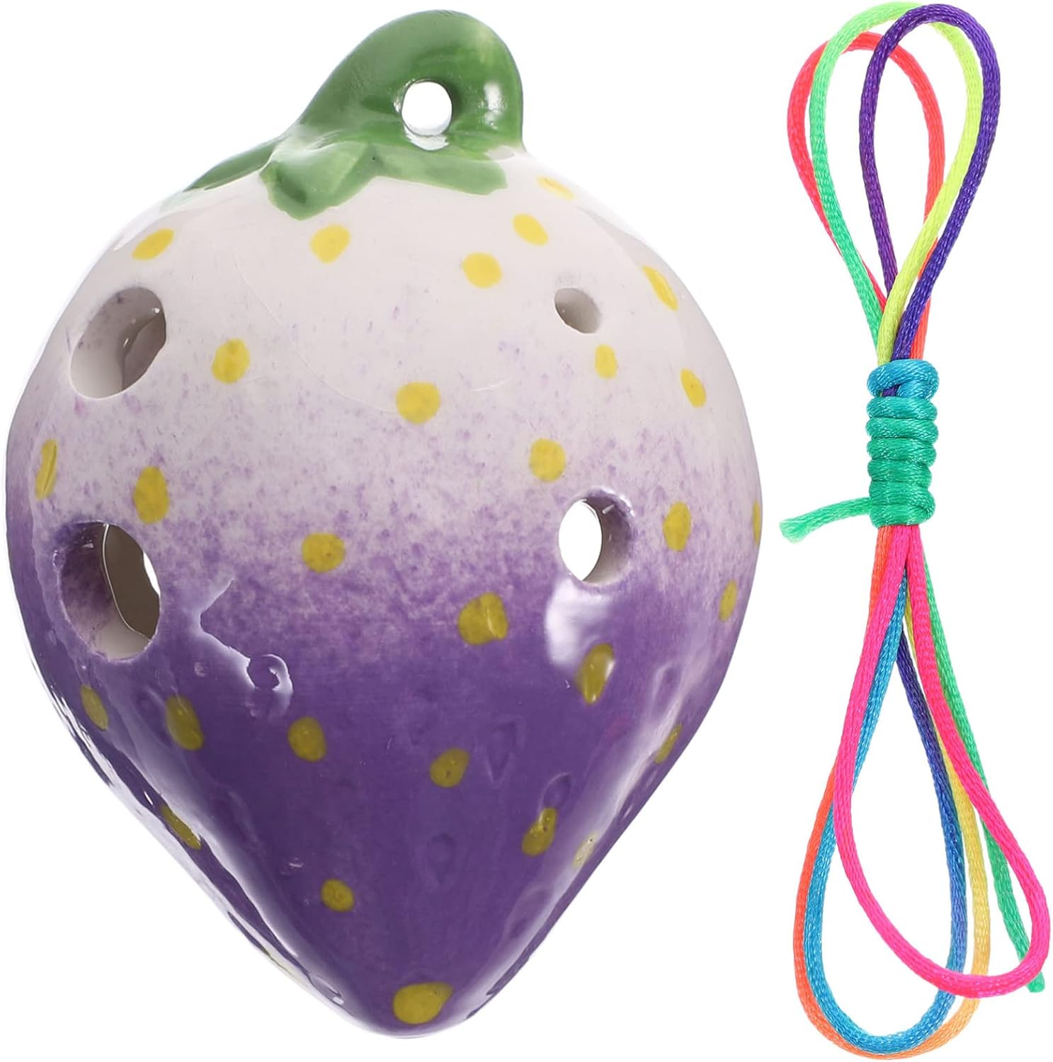Milisten Ceramic Ocarina 6 Holes Ocarina Strawberry Shape