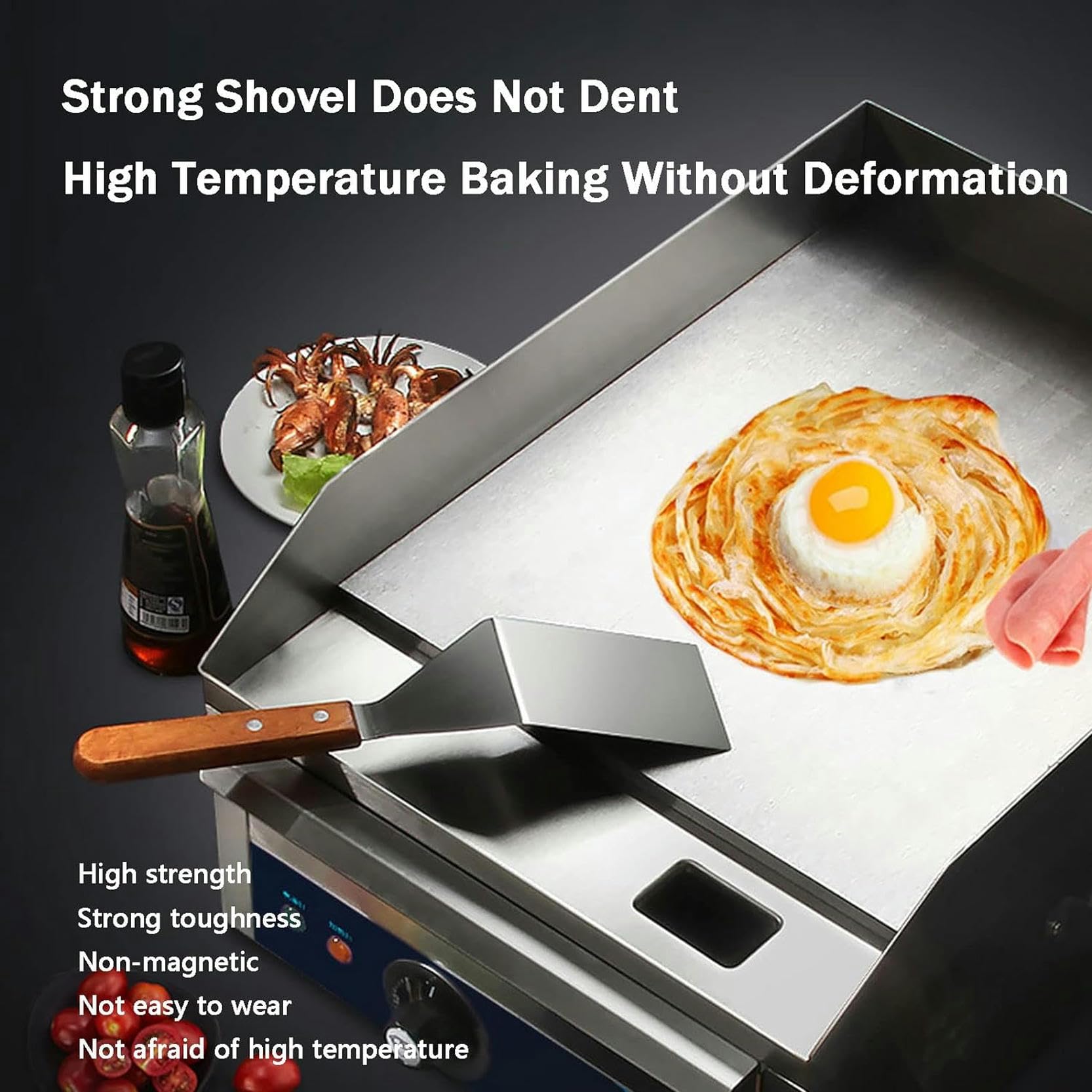 Griglia Commerciale in Acciaio Inossidabile per Barbecue Barbecue Ristorante 220~240 V Spina UE, Bistecchiera 50℃ a 250℃ Griglia Professionale con Temperatura Regolabile per Casa Ristorante,24p-1pc