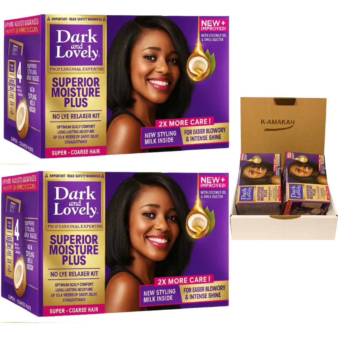 No-Lye Relaxer Kit Super Lot de 2 crèmes de lissage chimique pour homme et femme