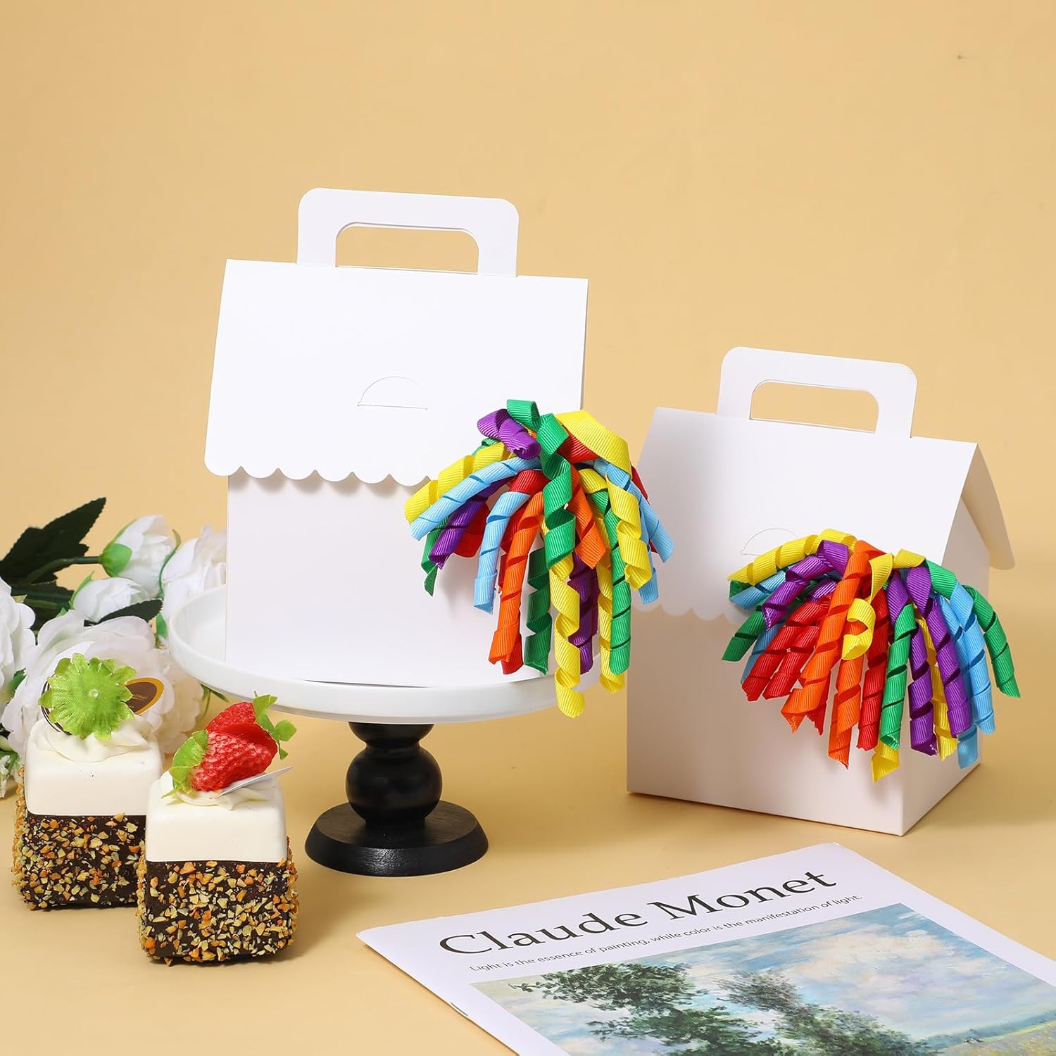 5.9" Self-Adhesive Curly Bows for Gift Wrapping, 6 Counts Premade Ribbon Gift Bows, Wrapping Bow for Presents, Birthday Pull Bow for Gifts Baskets - Image 5