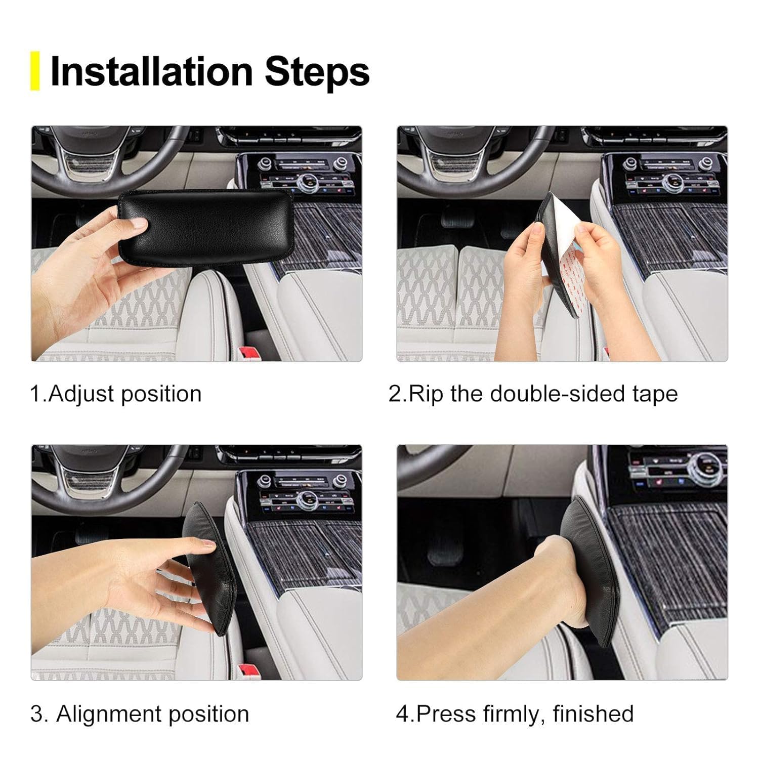 Ncry Universal Car Knee Pad – Soft Artificial Leather Leg Cushion with Latex Sponge Padding | Comfort Support Pillow for Driver Side Centre Console & Door Armrest |(2-Pack) 4