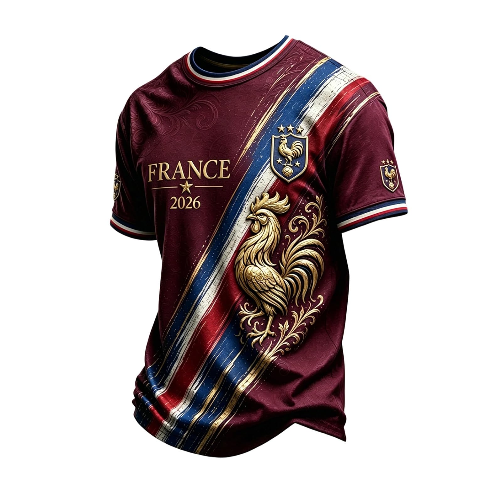 England Football Shirt 2026 Men's Short Sleeve World Cup T-Shirts Union Jack for Supporters of Football Casual Print Athletic Stretch Lightweight Breathable 05-Red S