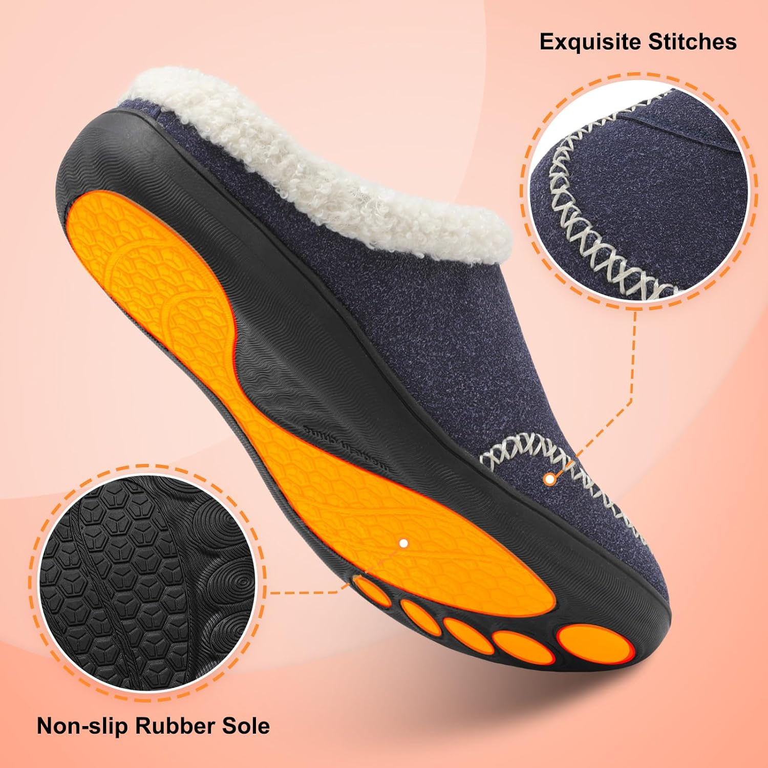LeIsfIt Womens Wide Slippers Adjustable Diabetic Slippers Warm Cozy Slip on House Slipper Non-slip Memory Foam Winter House Shoes Indoor Outdoor - Image 6