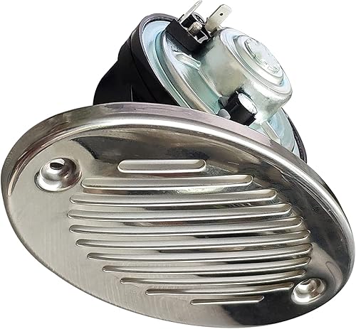 SUONE 5190512 - Bocina de barco marino de 12 V, 125 dB 316 de acero inoxidable oculto, montaje empotrado, bocina de barco marino