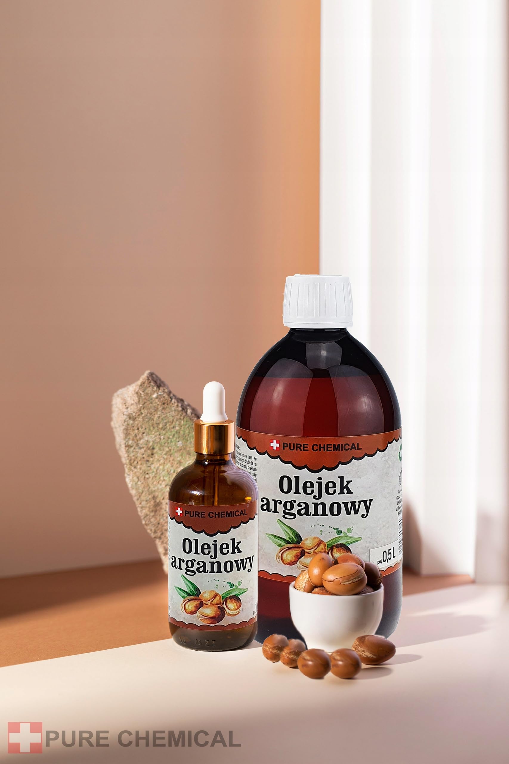 CHOSA Olio di Argan Puro al 100% Spremuto a Freddo 1 litro + Dosatore - Olio per Capelli, Corpo, Unghie e Barba - Cura Della Pelle e Cosmetici Fai Da Te - Nutre e Mantiene la Lucentezza
