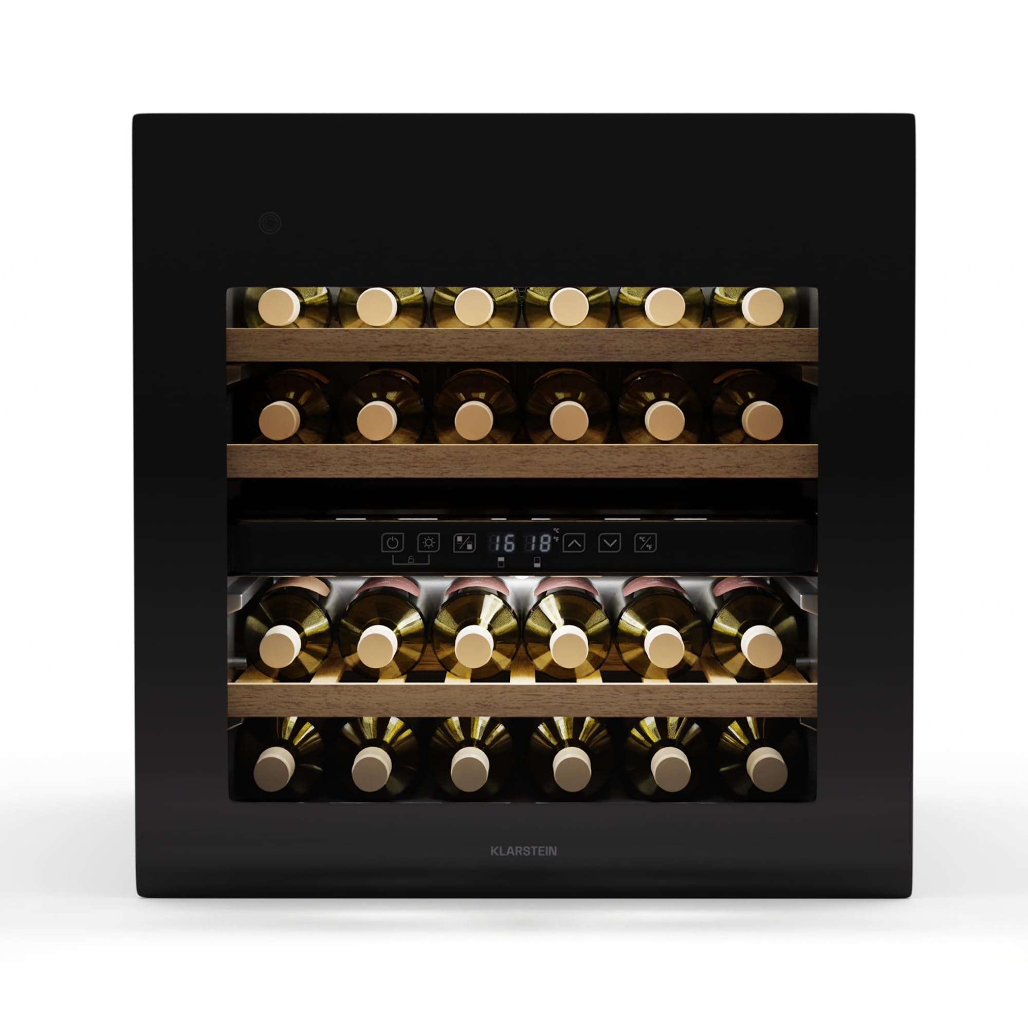 KLARSTEIN Rhone 36 Duo Cantinetta Vino - 36 Bottiglie, Doppia Temperatura, 5-​22°C, LED, Protezione UV, Silenziosa, Cantina Frigo per Vino