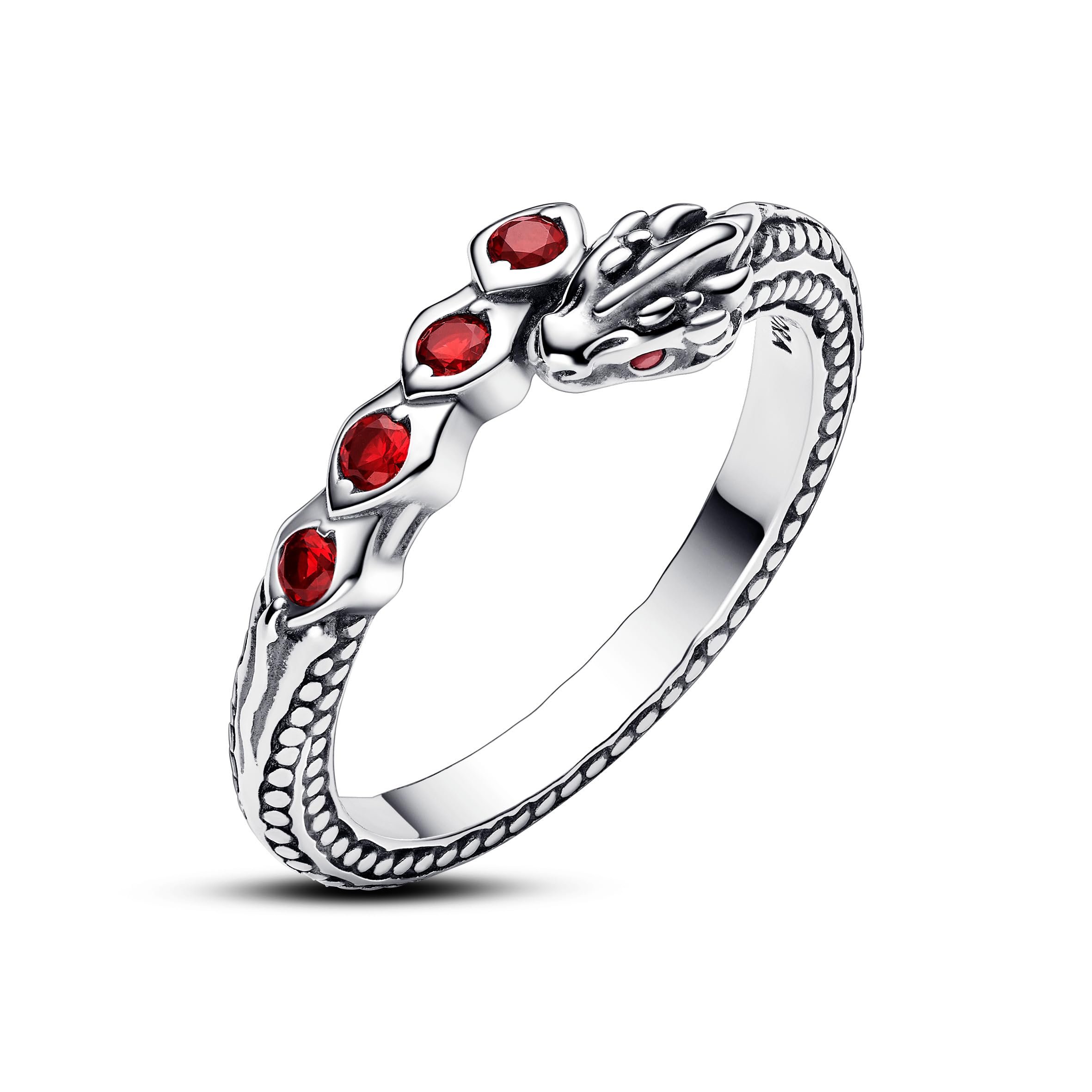 PANDORA Game of Thrones Casa del dragón Anillo de plata de ley con cristal rojo salsa