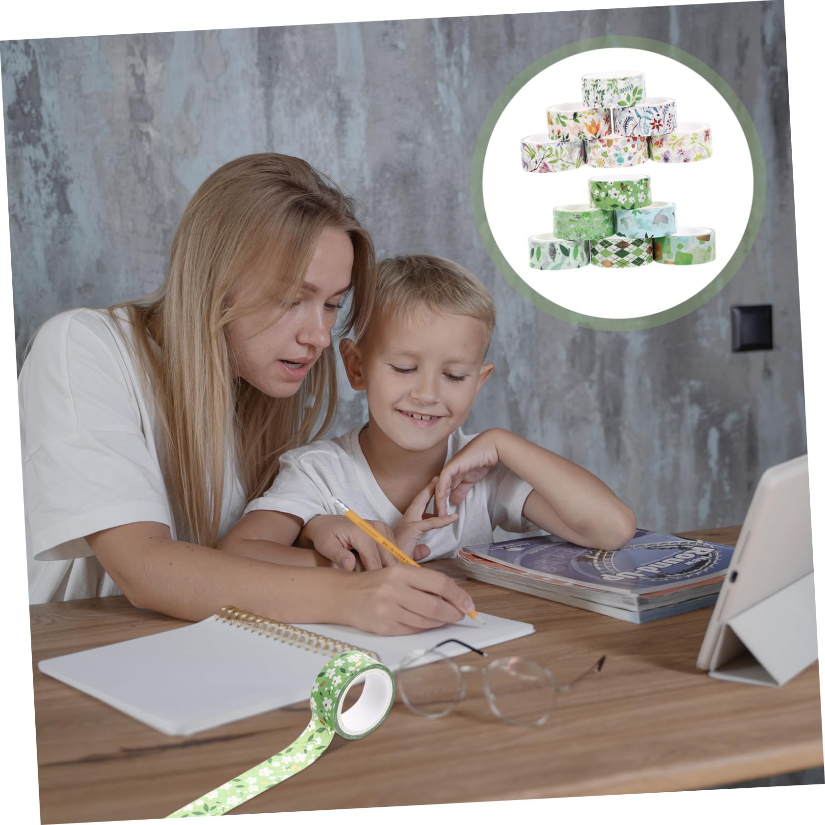 STOBOK 36 Nastro Decorativo Washi Tape Per Scrapbooking e Album Fotografici Facile Da Strappare Riutilizzabile Design Floreale Unico