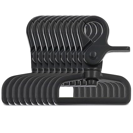 BIKICOCO 1-1/2'' Swivel Trigger Snap Hook Lobster Claw Clasp Spring Loaded Clip, Flat-D-Ring Ended, Black - Pack of 10