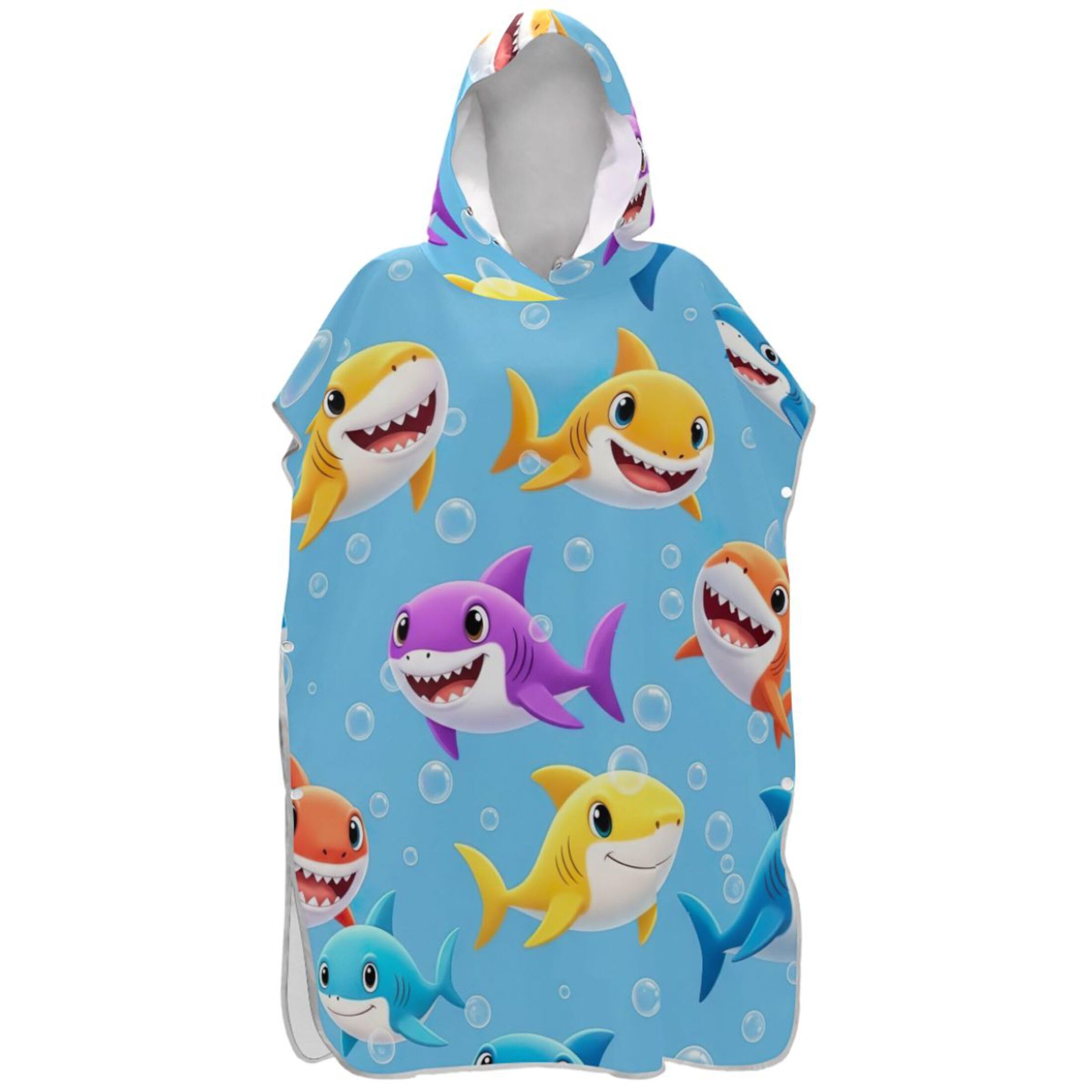 Poncho de surf anti-froid peignoir de plage à capuche requins pour se changer facilement