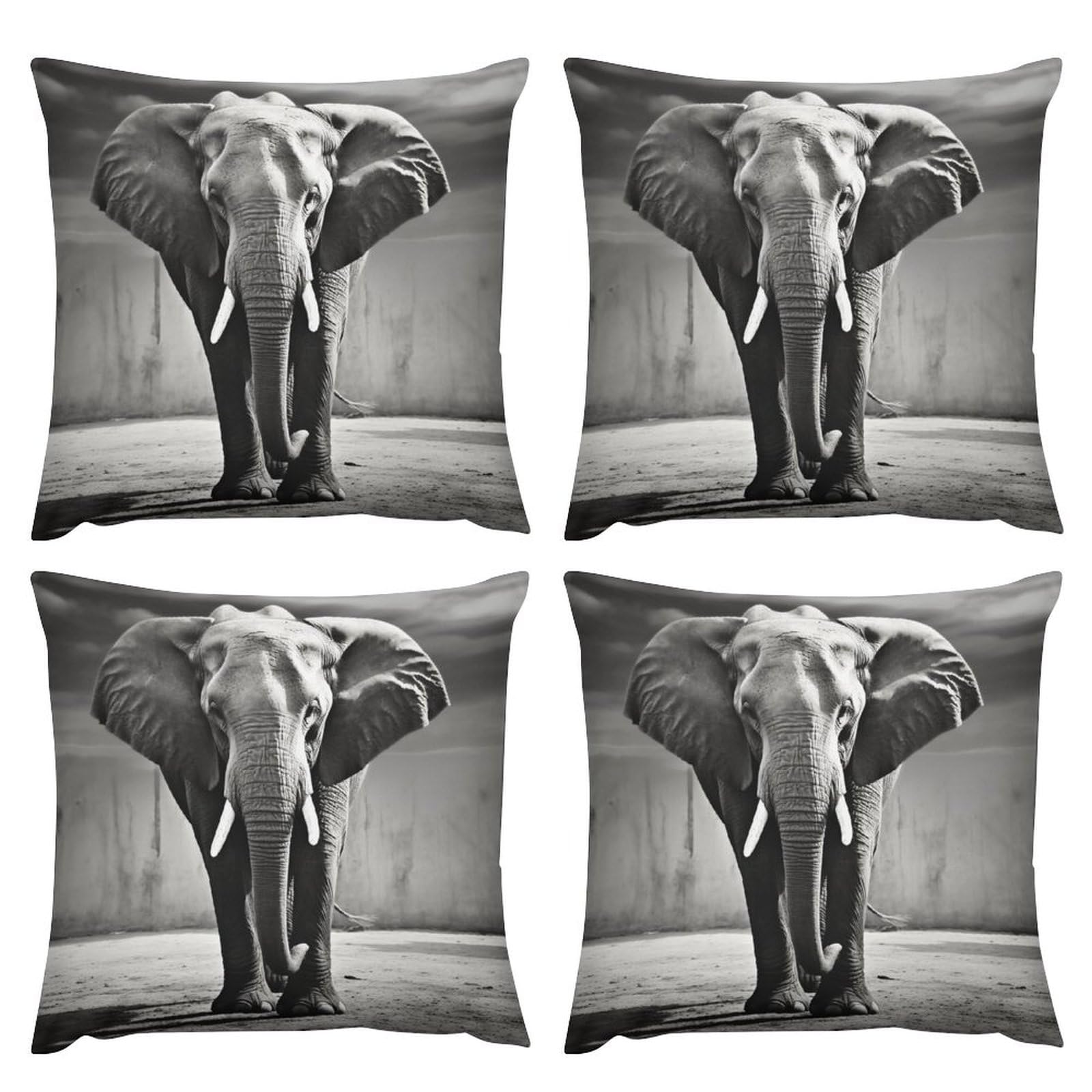 Housse de coussin éléphant pour salon chic et canapé contemporain