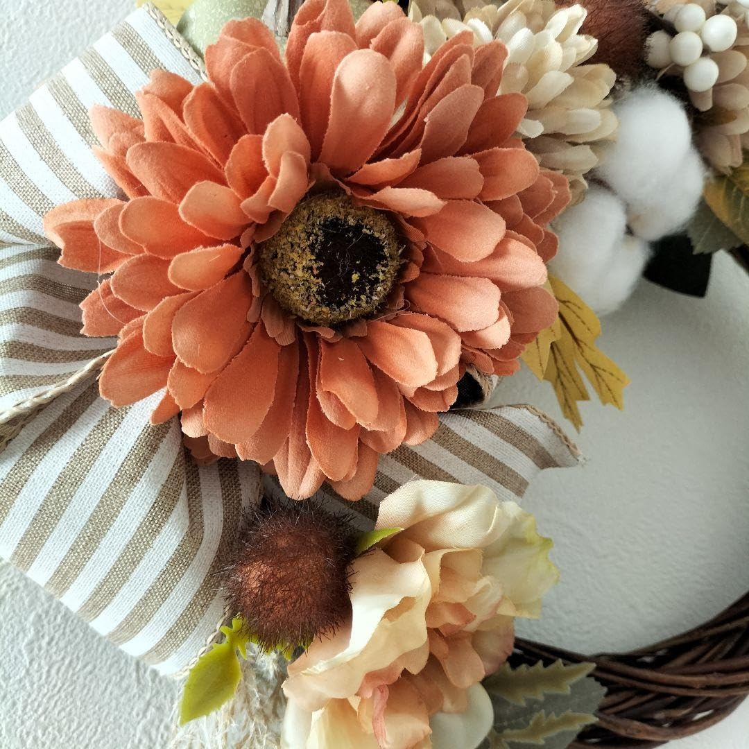 Amazon.co.jp: フラワーリース 秋のリース (ブラウン) ハーフリース