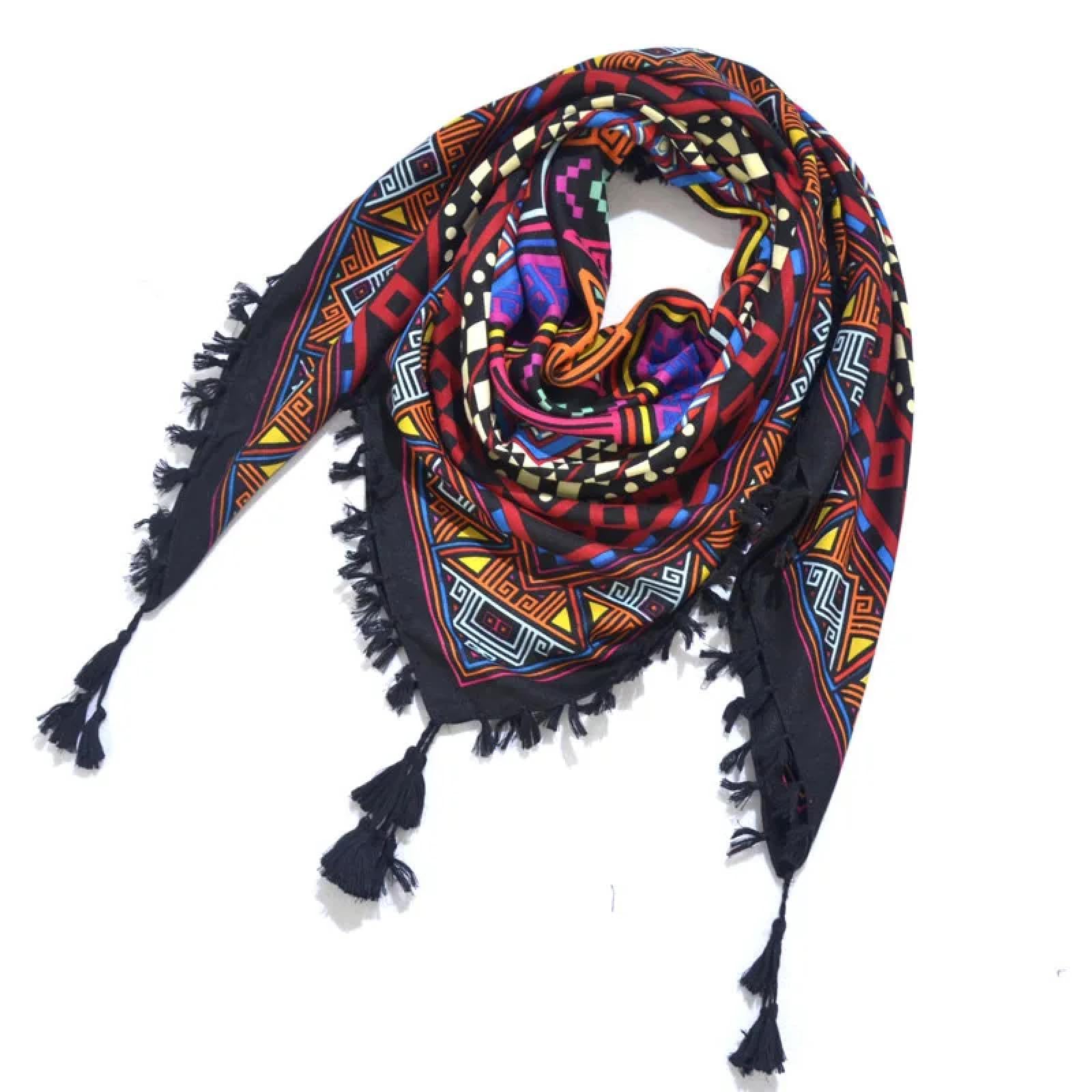 Schals Tücher Halstuch Scarf Schal Winter Frauen Damen Bohemian Print Schal Russische Ethnische Wraps Quaste Schals