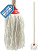 Highly Absorbent Mops for Cleaning Floors - Cotton Floor Mop Cotton Mop Head, Wooden Handle, and Durable Bracket - Versatile Cleaner and Handle for Floor Cleaning
