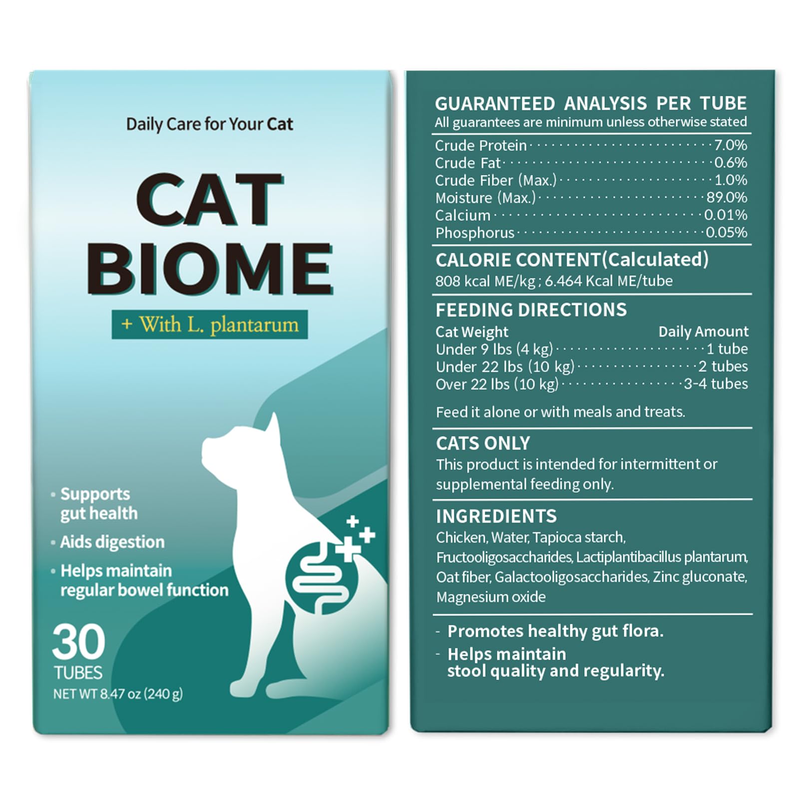 Cat Biome Probiotics for cats Anti Diarrhea Feline Gut & Digestive Support Immune Health Sensitive Stomach Constipation with L. plantarum+Prebiotics 30 Lickable Formula Individually Packaged — Amazon image 12