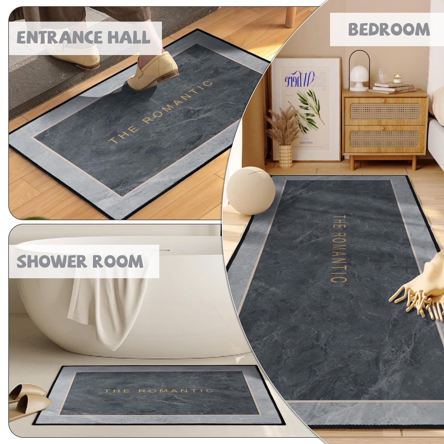 Lot De 2 Tapis De Cuisine Antidérapants 43x60 + 43x120 Cm - Absorbants Et Lavables