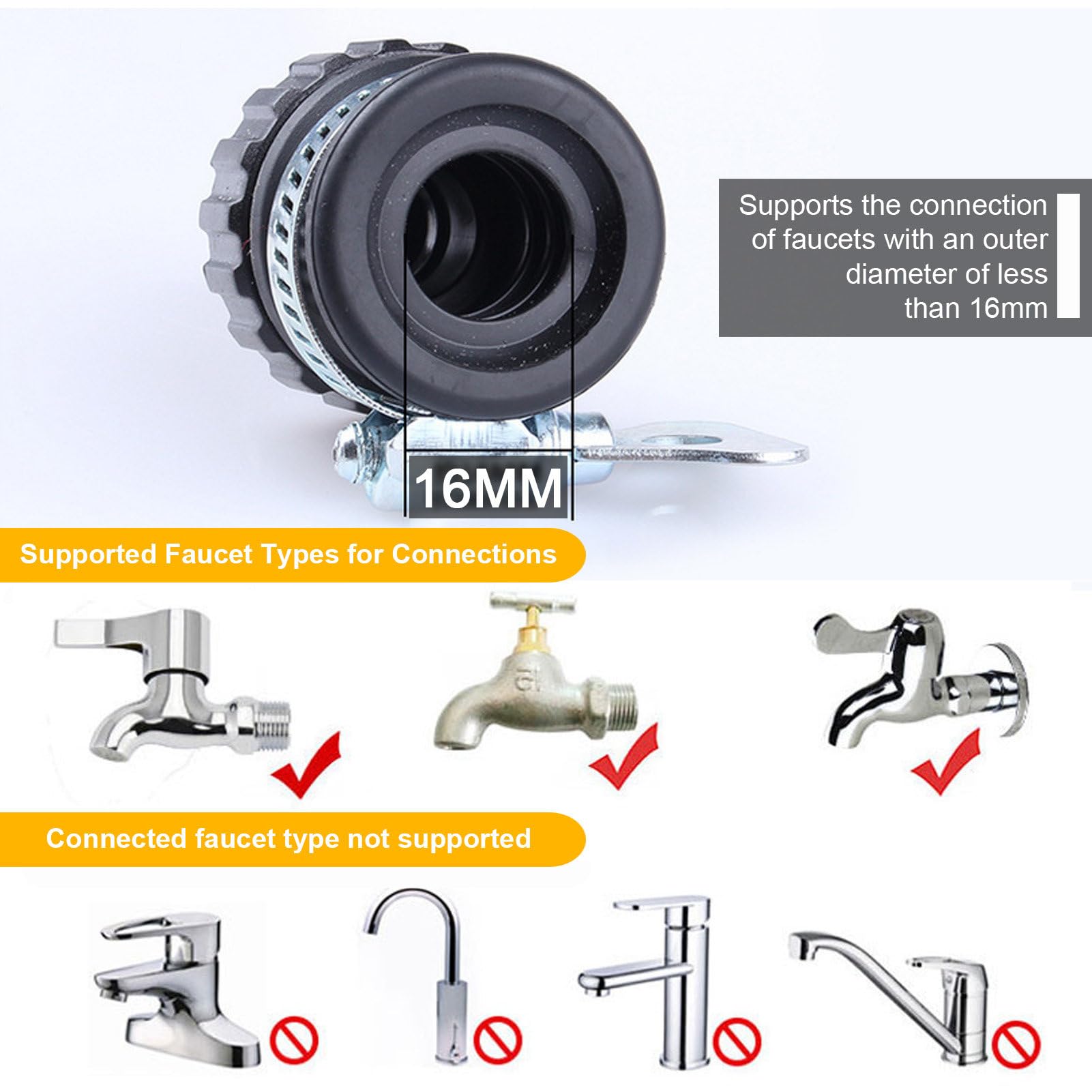 Kit de poste de alimentación de agua, sistema de limpieza de ventanas de 5,4 m con varilla retráctil de aleación de aluminio, cepillo de agua, escobilla de goma, conector de manguera y tubo de agua de