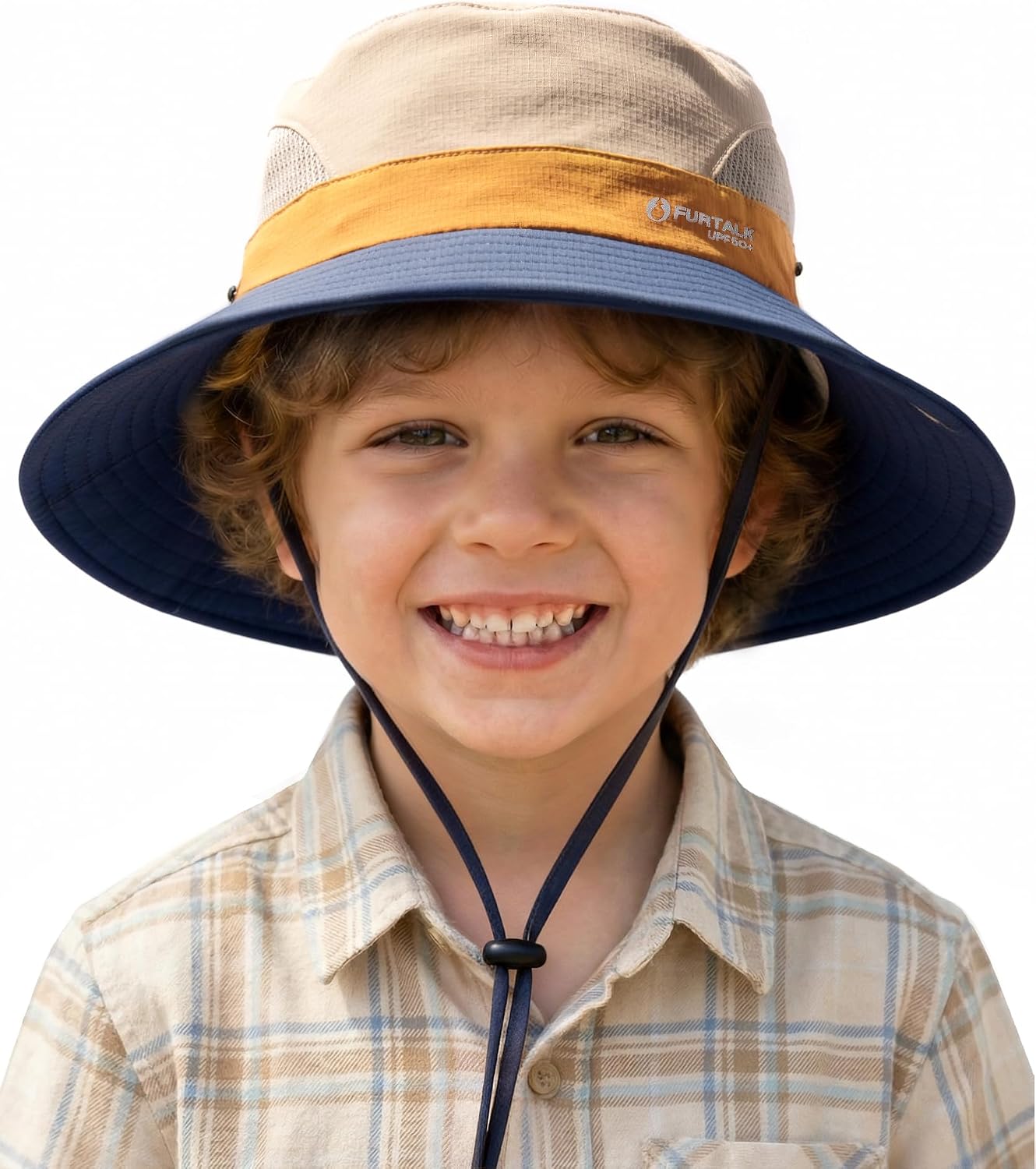 FURTALK Kids Sun Hat UPF 50+ Wide Brim Quick Dry Bucket Hat with Windproof Chin Strap Adjustable Beach Hat for Boys Girls