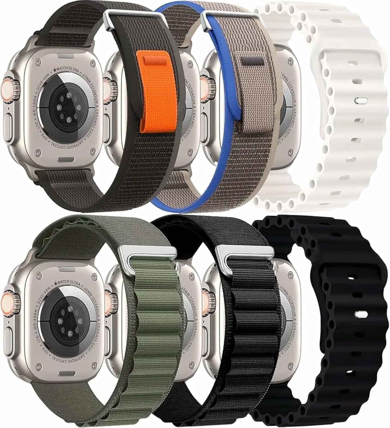 Multi Pack Straps Compatible with Apple watch Series 10 | Ultra 2 | 8 Ultra | 9 | 8 | 7 | 6 | SE