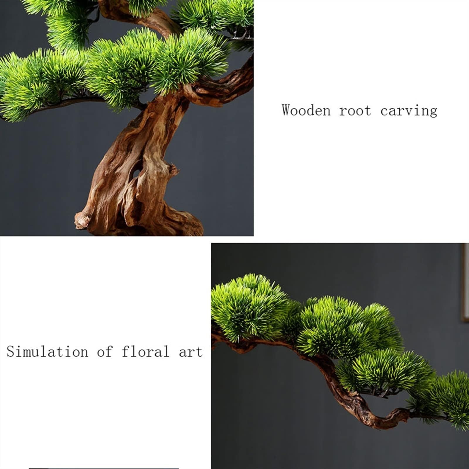 Amazon｜工芸品 アート置物 - 置物 オブジェ 彫像、屋内人工盆栽植物