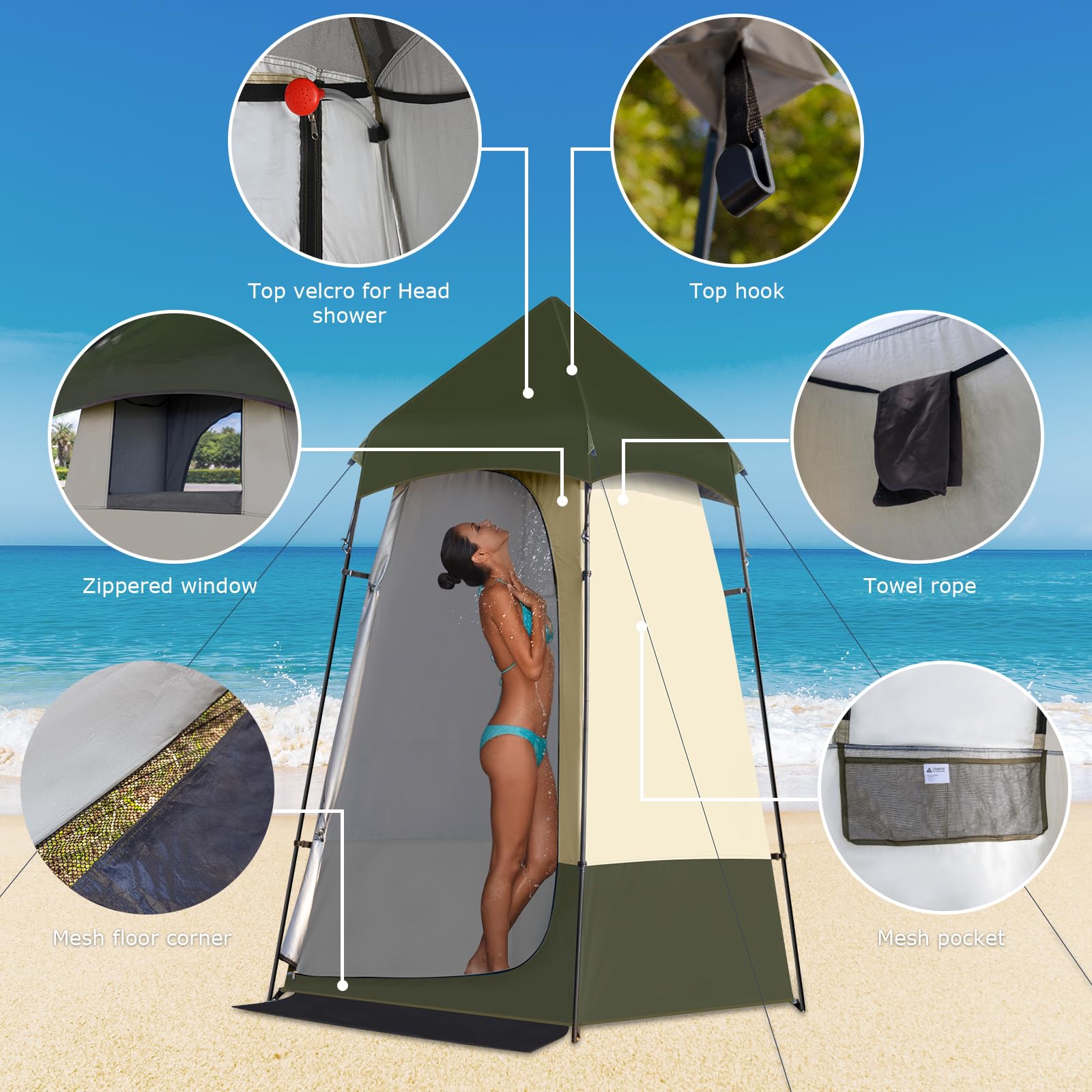 Leader Accessories Shower Tent Changing Room Privacy Toilet Tent Portable Camping Shelters
