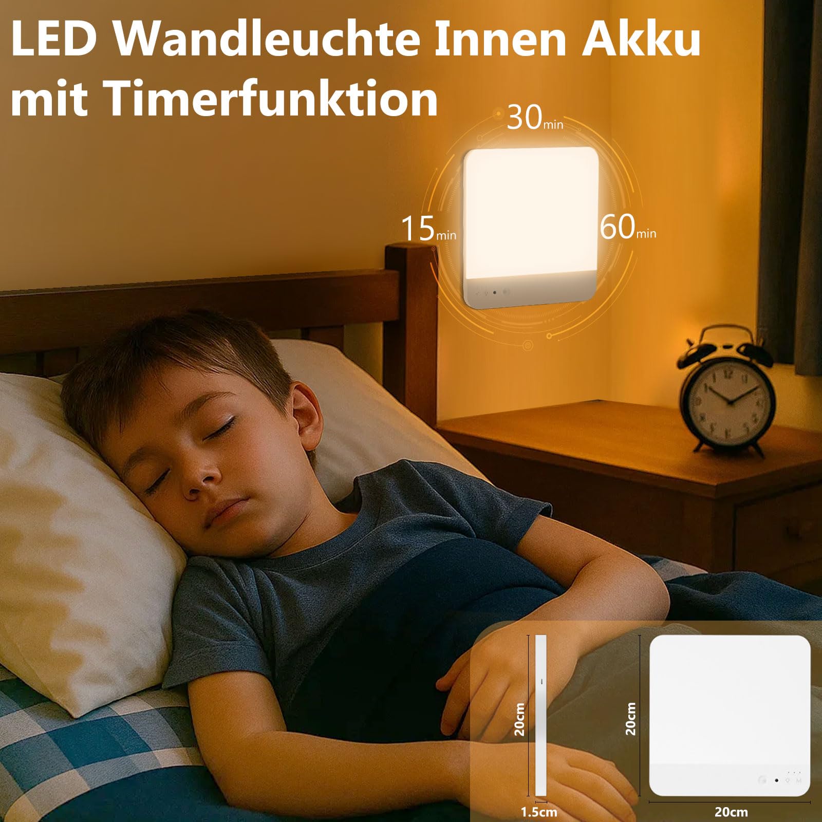 Toowell lámpara de batería con detector de movimiento lámpara de techo Baño con batería,1 pieza