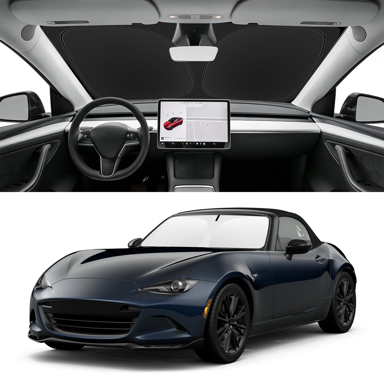 Custom Fit Windshield Sun Shade for Mazda MX-5 Miata 2016-2025