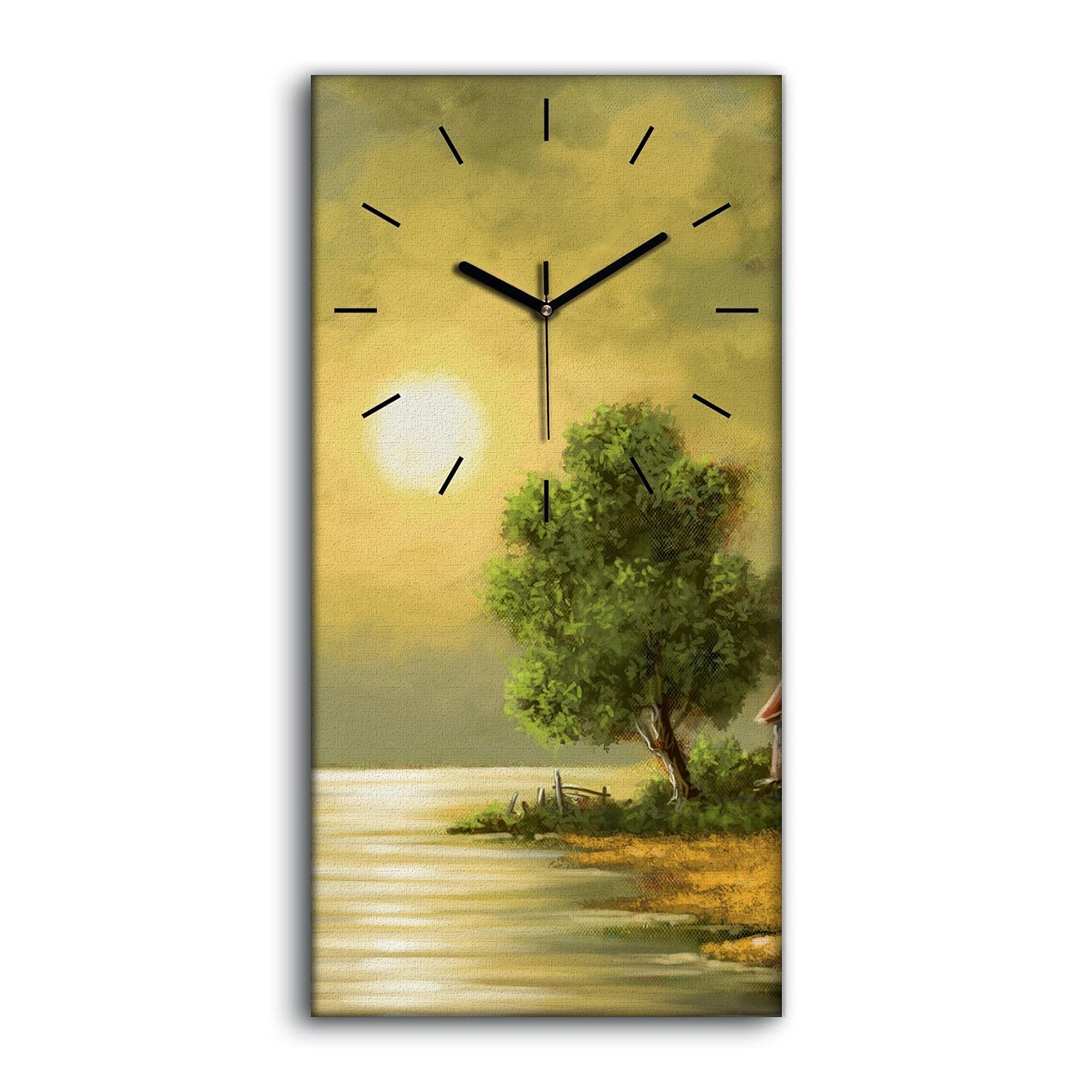 Horloge sur toile haut de gamme Moon Sea 30x60cm art mural contemporain