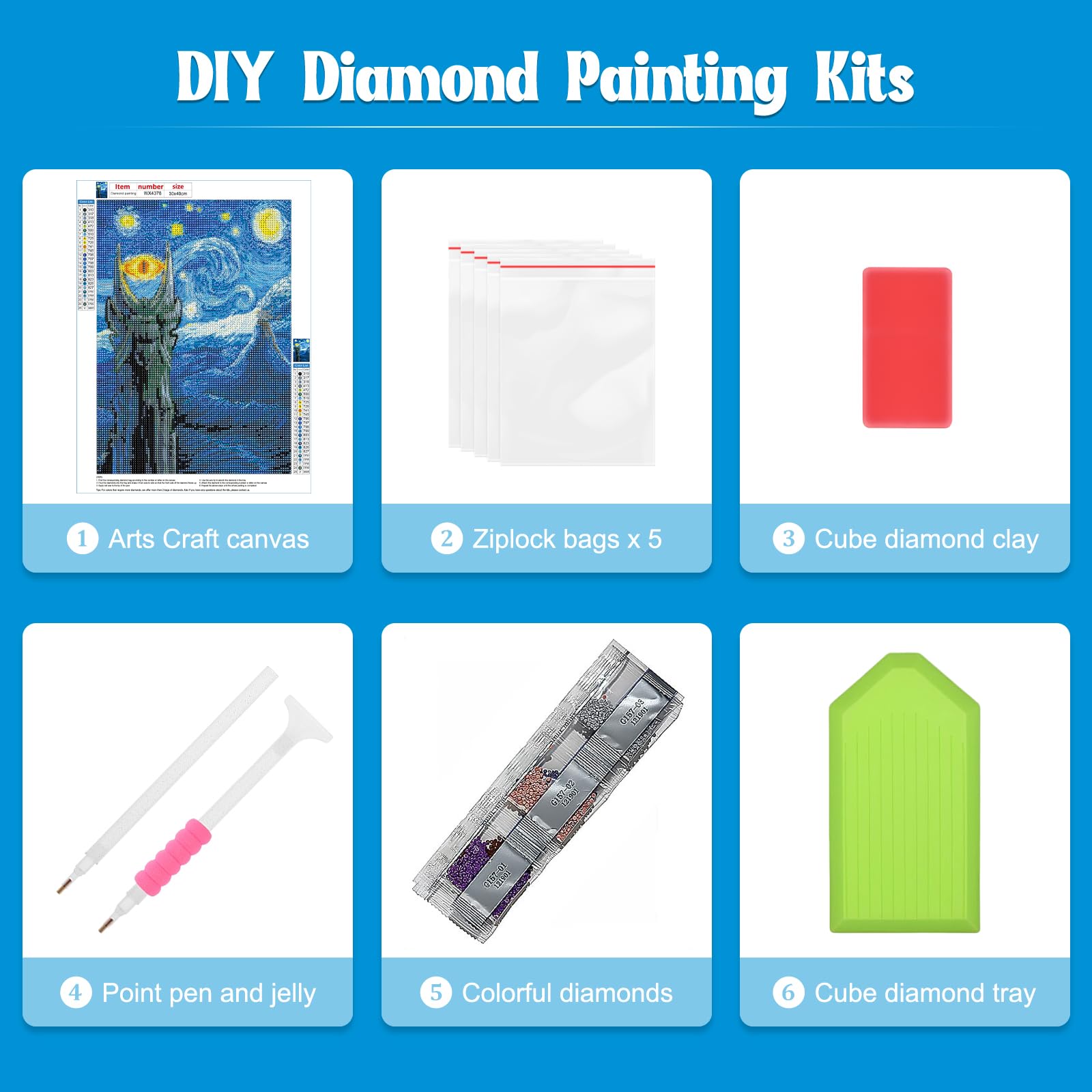 NAIMOER Kit per pittura con diamanti 5D, per adulti e