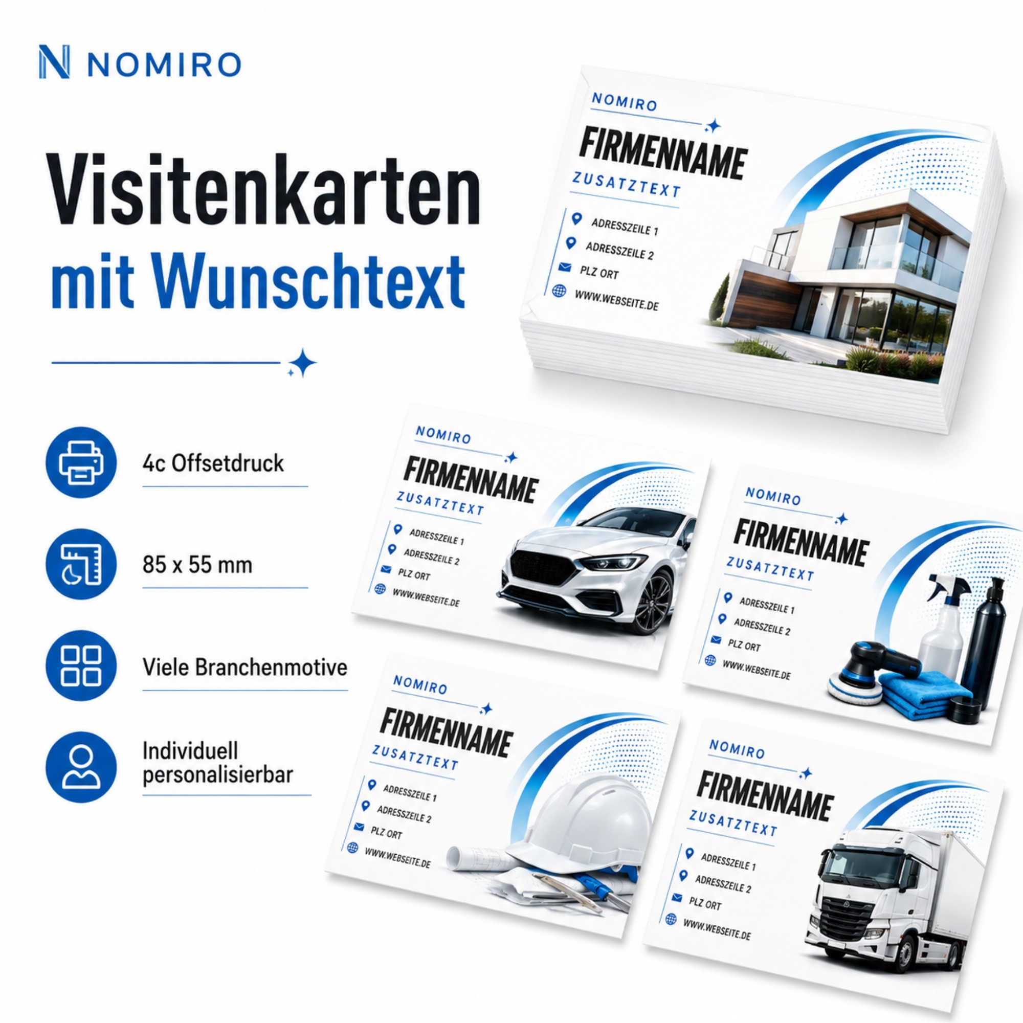 Visitenkarten erstellen - 1000 Stück - Malerbetrieb - beidseitig