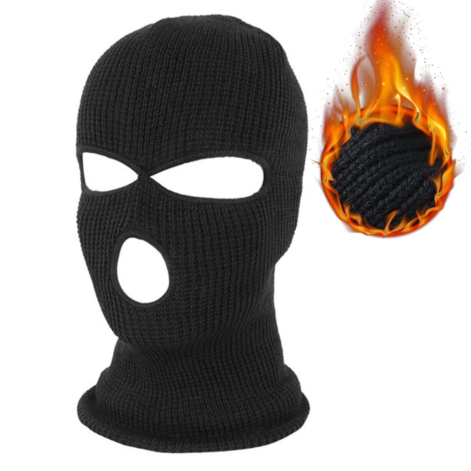 Geyoga 3-gats Gebreid Volledig Gezichts Skimasker Winter Bivakmuts Warm Volledige Gezichtsbedekking Thermisch Skimasker voor Mannen Vrouwen Sport Outdoor, koningsblauw, S