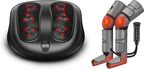Nekteck Masajeador de pies con calor y masajeador de piernas para circulación y alivio del dolor