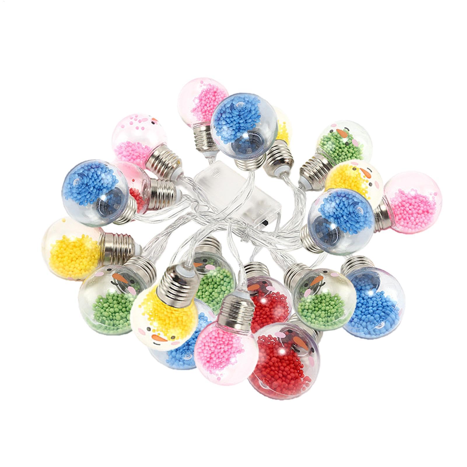 Siuwddee Christmas Tree Lights - Clear Christmas Light Bulbs String - Clear Waterproof Christmas Themed Light Bulbs, Warm White Led Bulbs for Christmas Decoration
