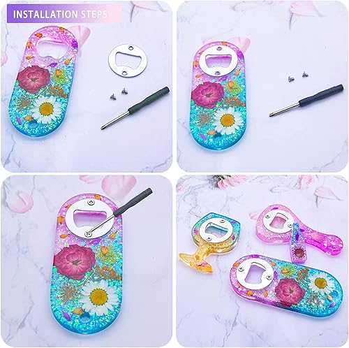 Miniatura 3 de moonoom Juego de 80 piezas para abridor de botellas, 80 insertos metálicos inoxidables para abridor de botellas + 160 tornillos + destornillador,