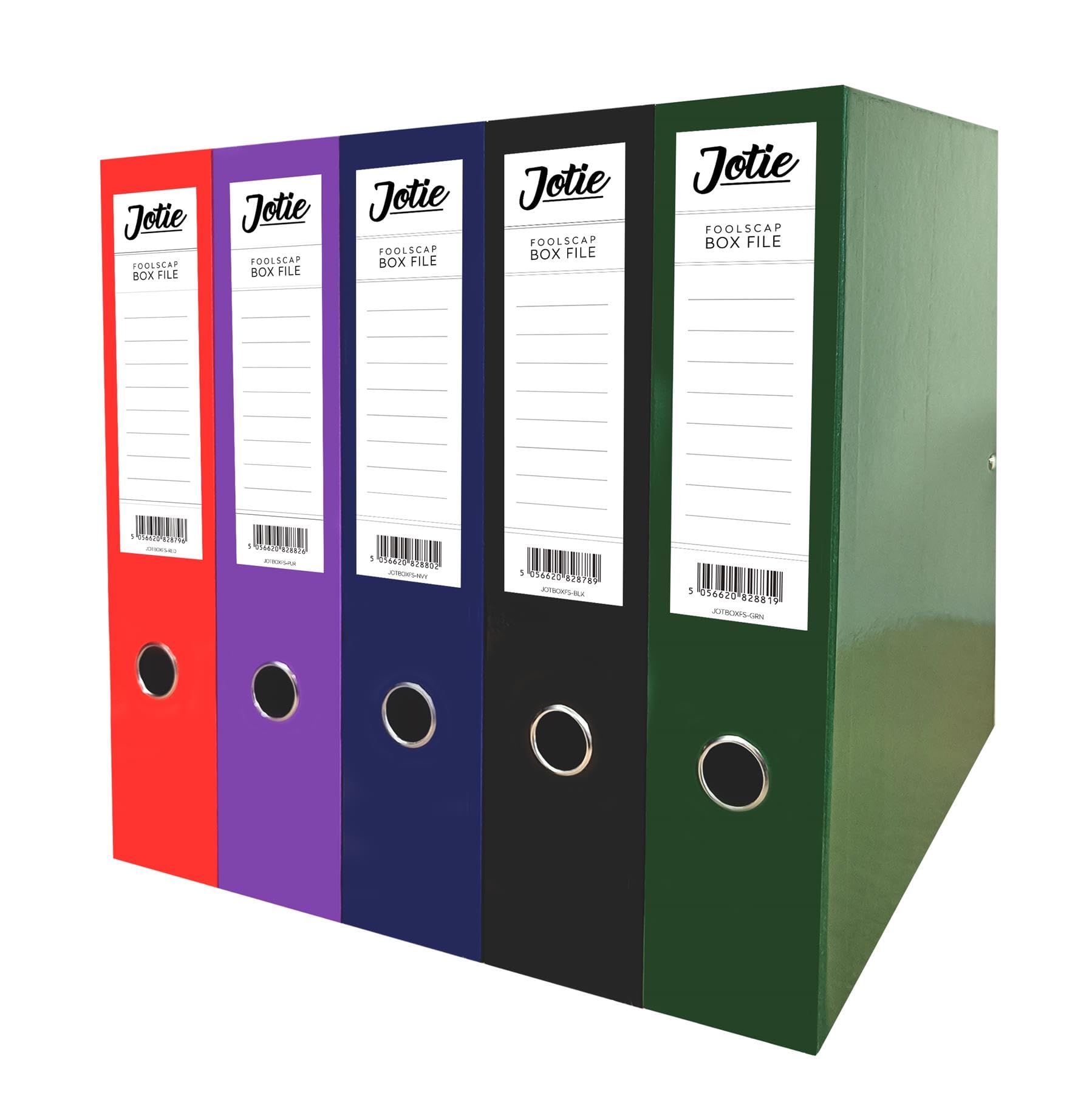 Foolscap Box Files Pack of 5 Assorted Colours with Document Clip & Push Lock 75mm Spine Glossy Cover Paperwork A4 Document Organiser for Office School Uni