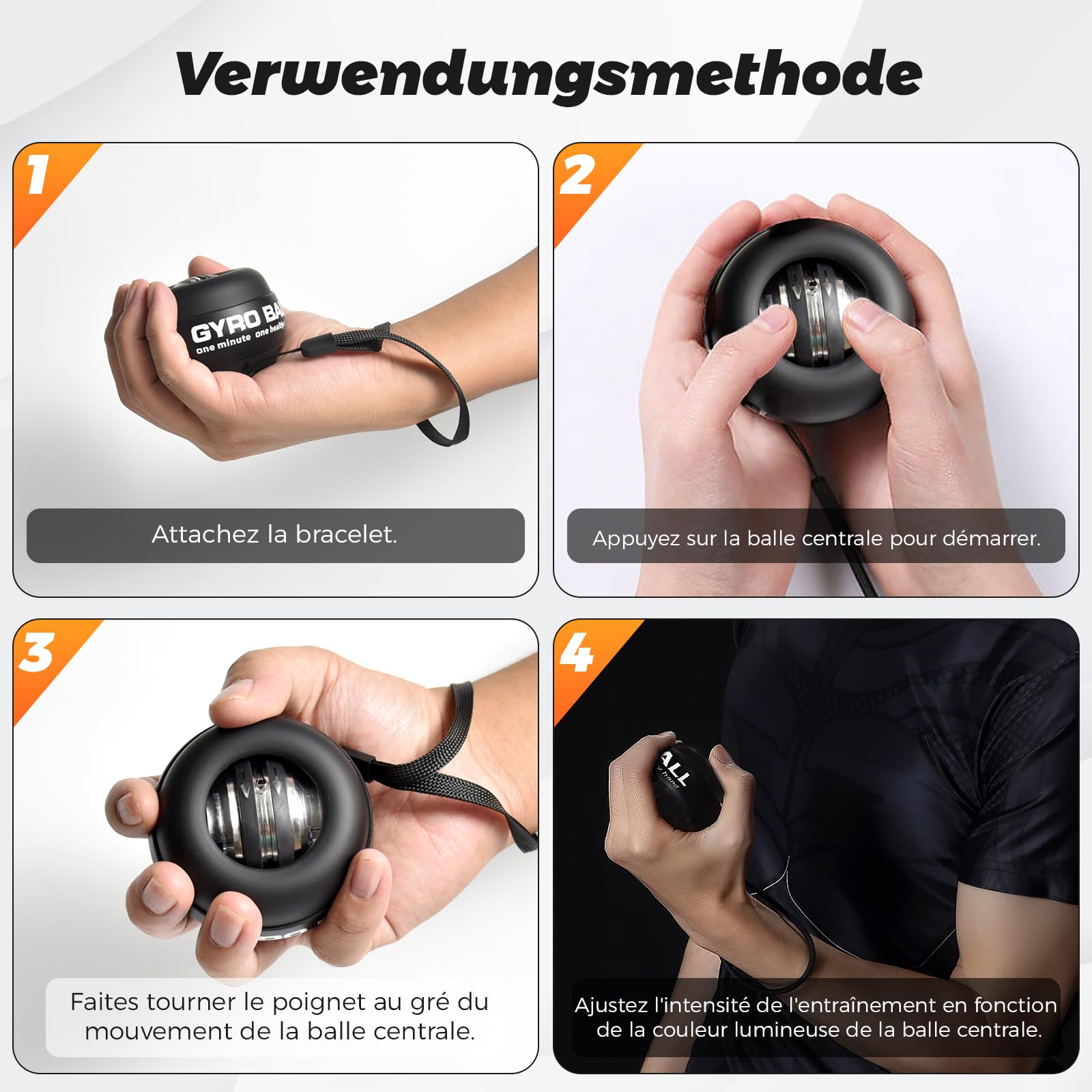 Gyroball - Housse de protection pour entraînement à 5 niveaux, pour renforcer les bras, les doigts, le poignet