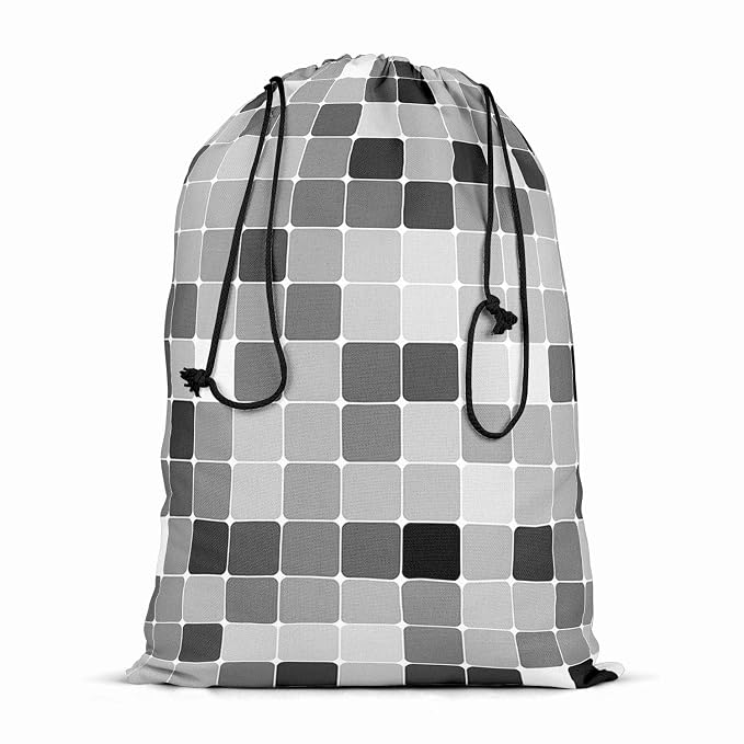 ArtzFolio Black & White Square | Reusable Sack Bag | Bag for Gym, Storage, Vegetable & Travel