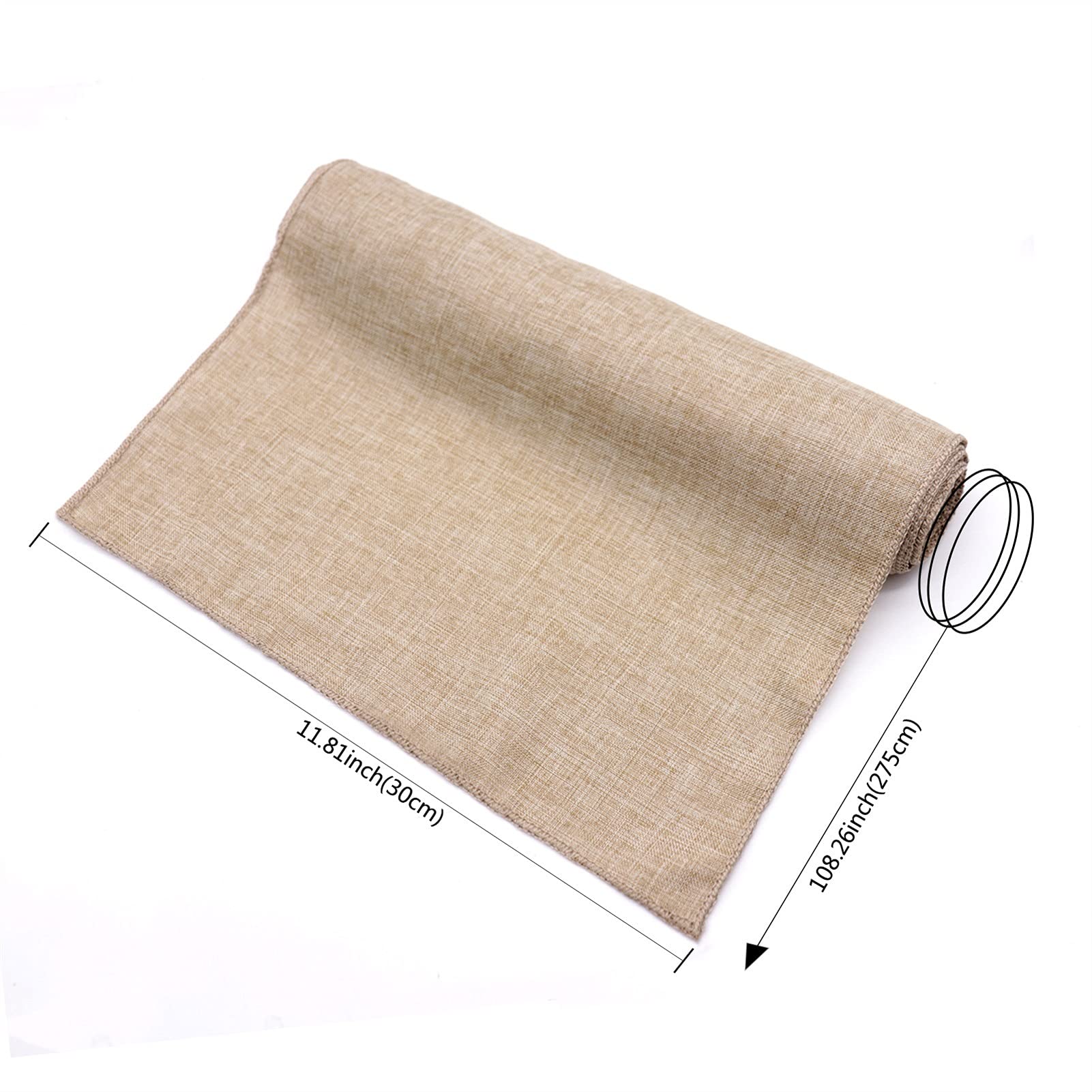 Runner da Tavolo Rustico in Finto Lino Runner da Tavolo Moderno for la casa, Feste, Decorazioni Natalizie Camino De Mesa Navidad Decoración Vacanze, pasti, Occasioni Speciali /632(Khaki)