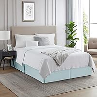 Vista 319 de Nestl - Falda plisada de cama de fácil ajuste, con caída a medida de 14 pulgadas, microfibra suave de doble cepillado, con calidad de hotel