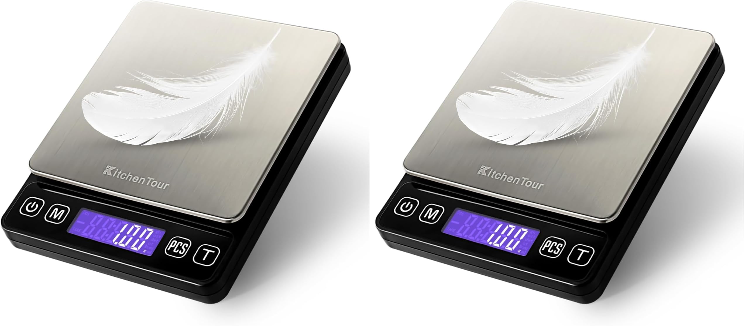 KitchenTour Mini Gram Scale for Coffee, Jewelry and Small Items, 500g x 0.01g Digital Pocket Scale with Tare, 6 Units, Back-Lit LCD, 2 Trays, Black — Amazon image 8