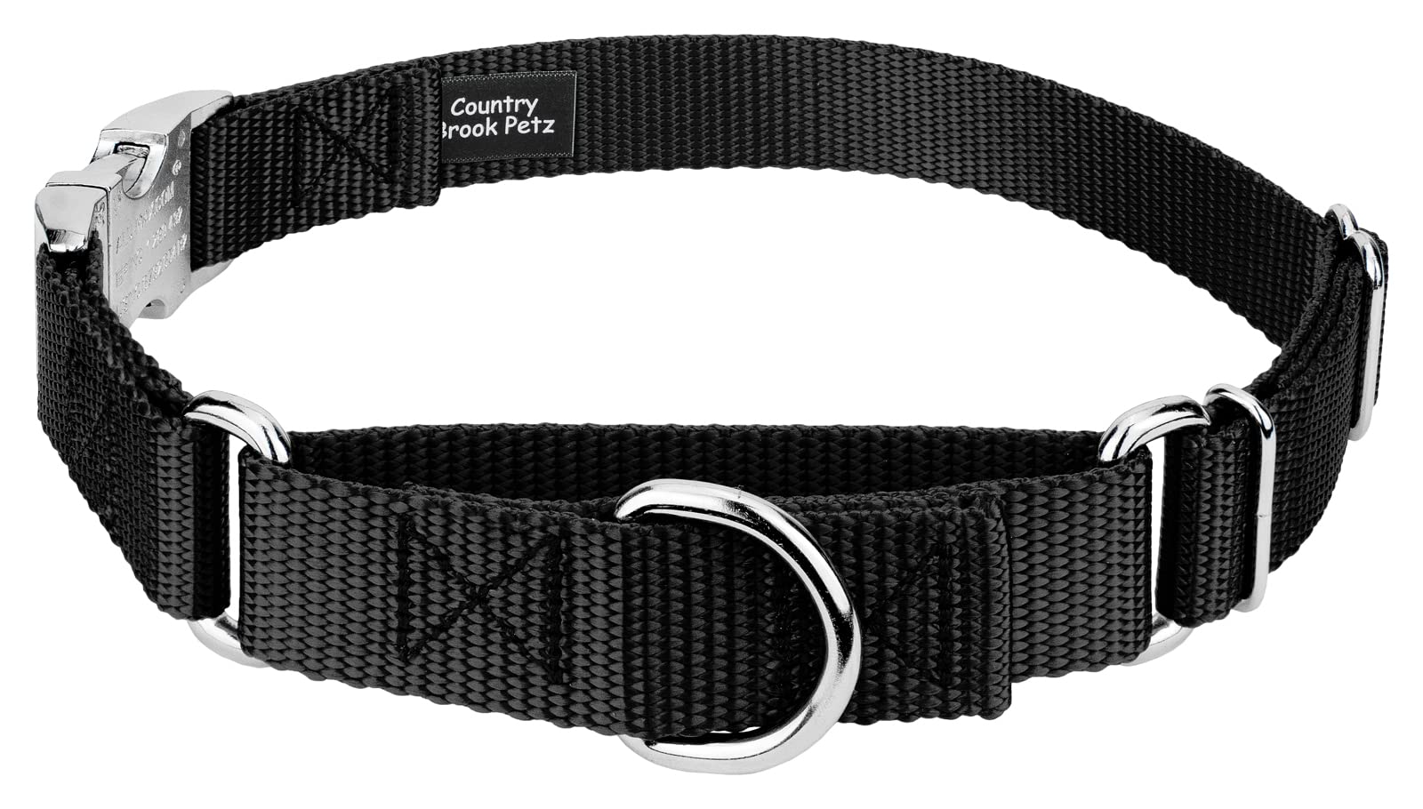 Martingale Dog Collar - Heavy Duty Nylon Adjustable Martingale Dog Collar with Premium Buckle for Small Medium Large Breeds - 10+ Cool Colors (1 Inch,