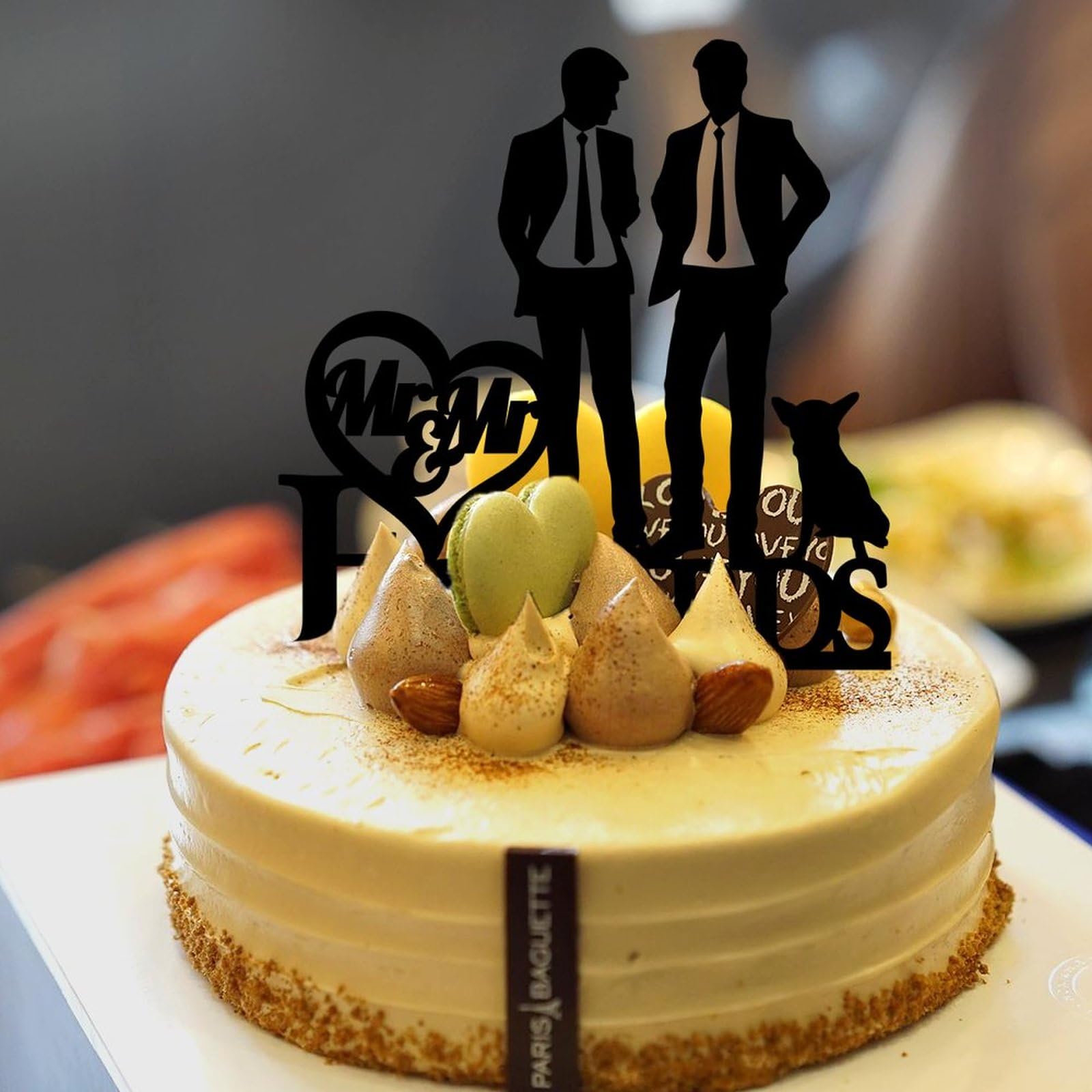 Personalized Mr & Mr Wedding Cake Topper – Acrylic Moon & Stars Design For LGBT Weddings, Anniversaries - View #11