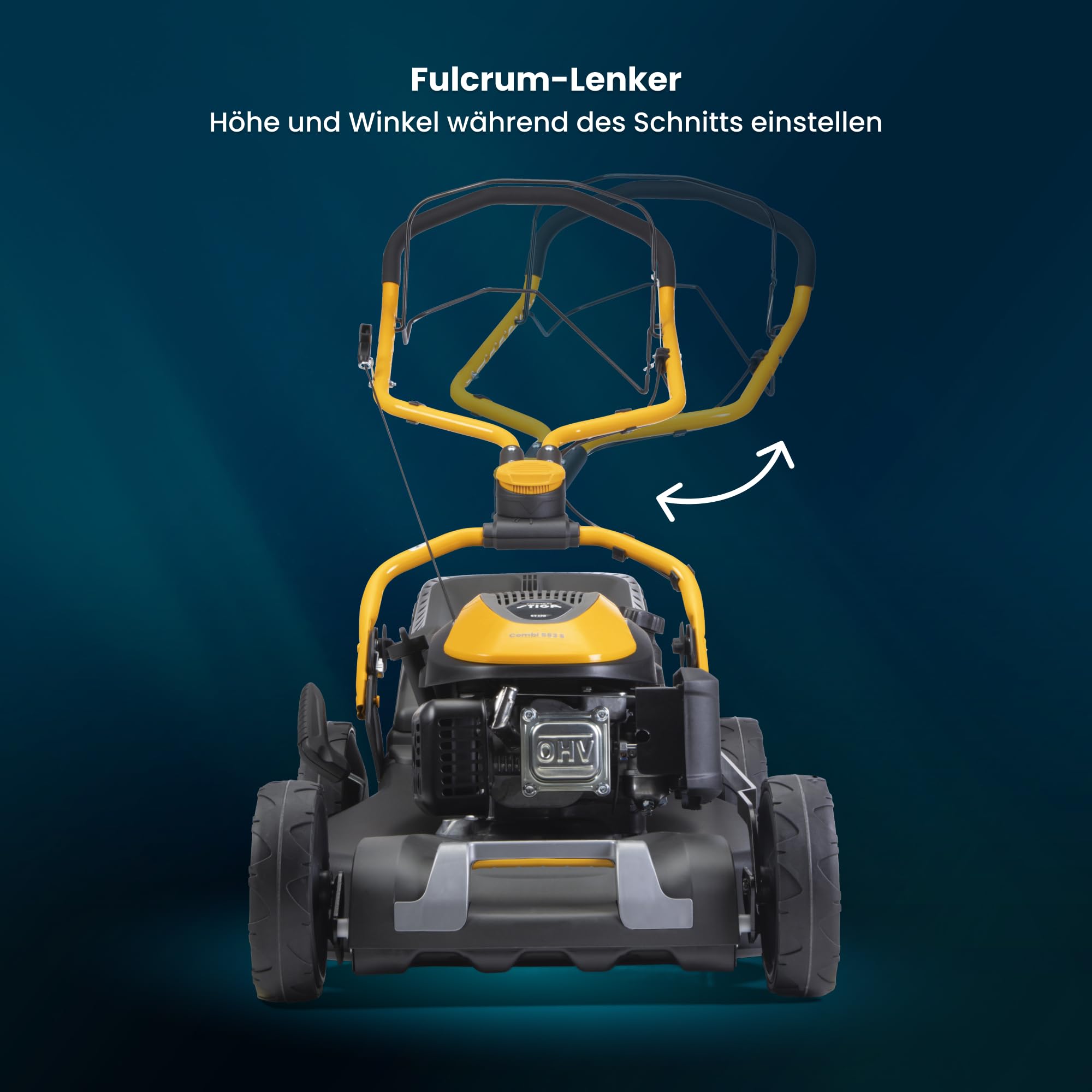 STIGA Combi 553 S Benzin-Rasenmäher, selbstfahrend, 51 cm Stahlmähwerk, 166 CCM Motor, 60 L Grasauffangbehälter, 3-in-1 Mähsystem, Verstellbarer Handgriff, Grau