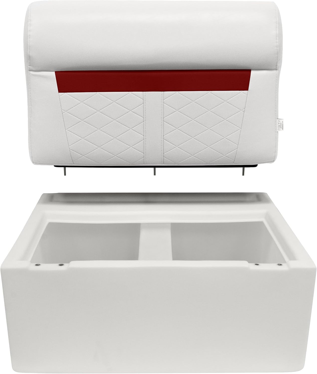 Wise DLX95-1906 DLX Series 28" Pontoon Bench Cushion Set - White/Crimson Red