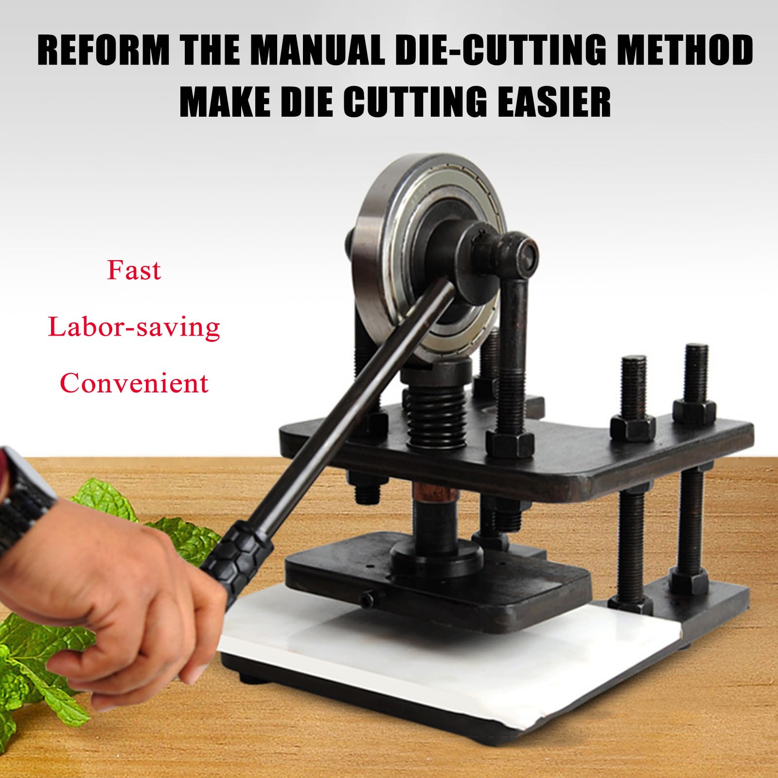 Máquina troqueladora y grabadora manual de cuero, herramienta de prensado de agujeros para cuero, ancho de alimentación de 220 mm, carrera de presión de 12 mm, para moldes de corte y estampado de pat