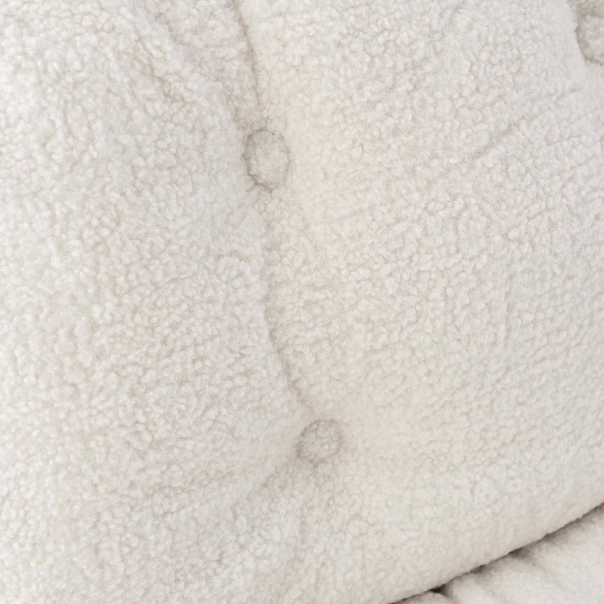 MEUBLE Cosy Sillón Giratoria 360° Butaca de Salón Función de Inclinación Silla Altura Ajustable con Asiento Grueso Respaldo sin Reposabrazos Ruedas en Tela de Bucle Blanco