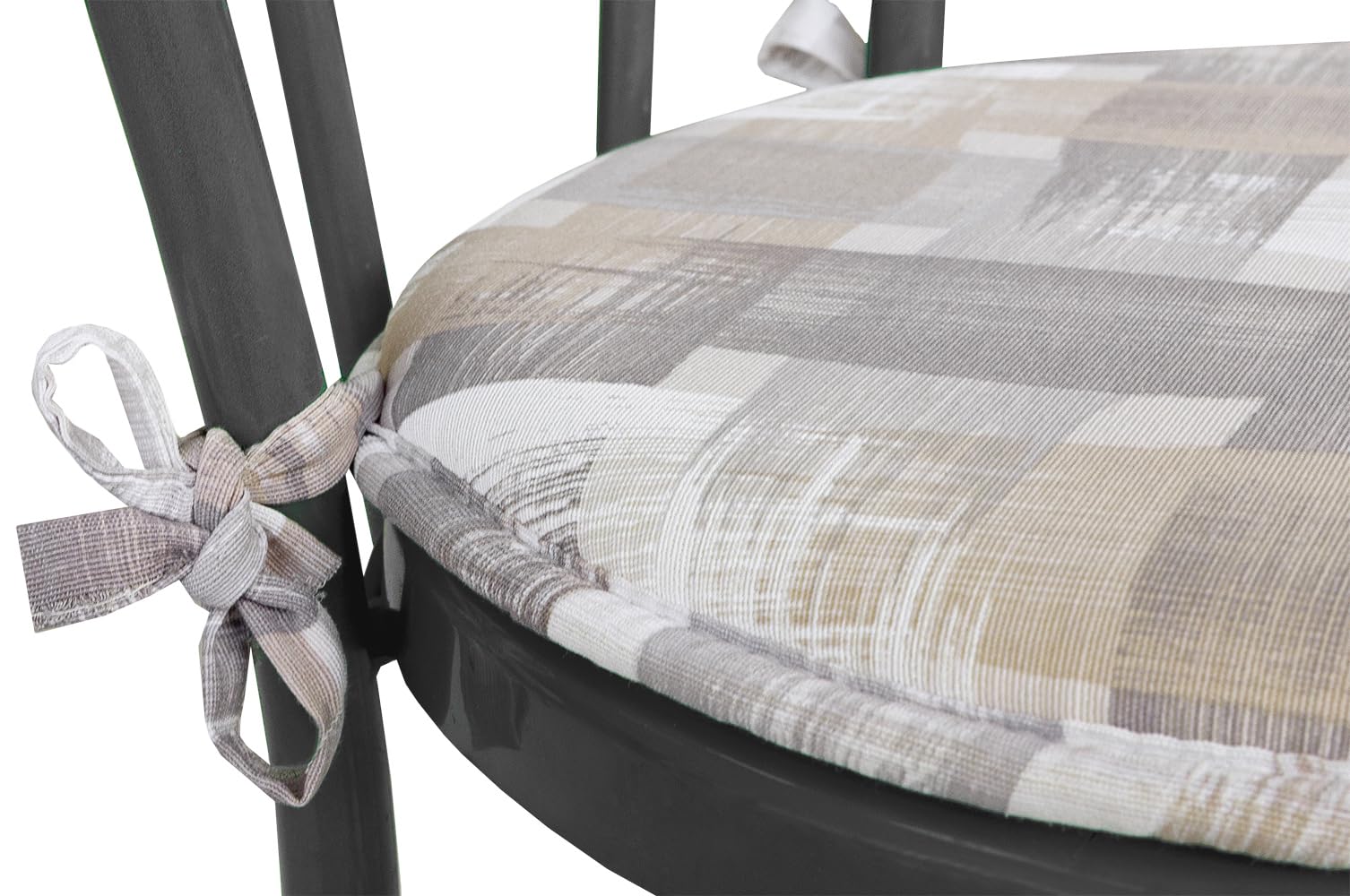 emmevi Set 4 Cuscini Sedia Rotondi Cotone Con Lacci Lavabili Morbidi Coprisedia Tondi Shabby Chic Moderni