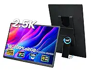 16” Laptop Screen Extender - 2.5K QHD Portable Laptop Monitor Extender IPS Screen 100% sRGB External Portable Display with Stand Travel Monitor for PC Windows MAC Switch Phone Xbox PS4/5