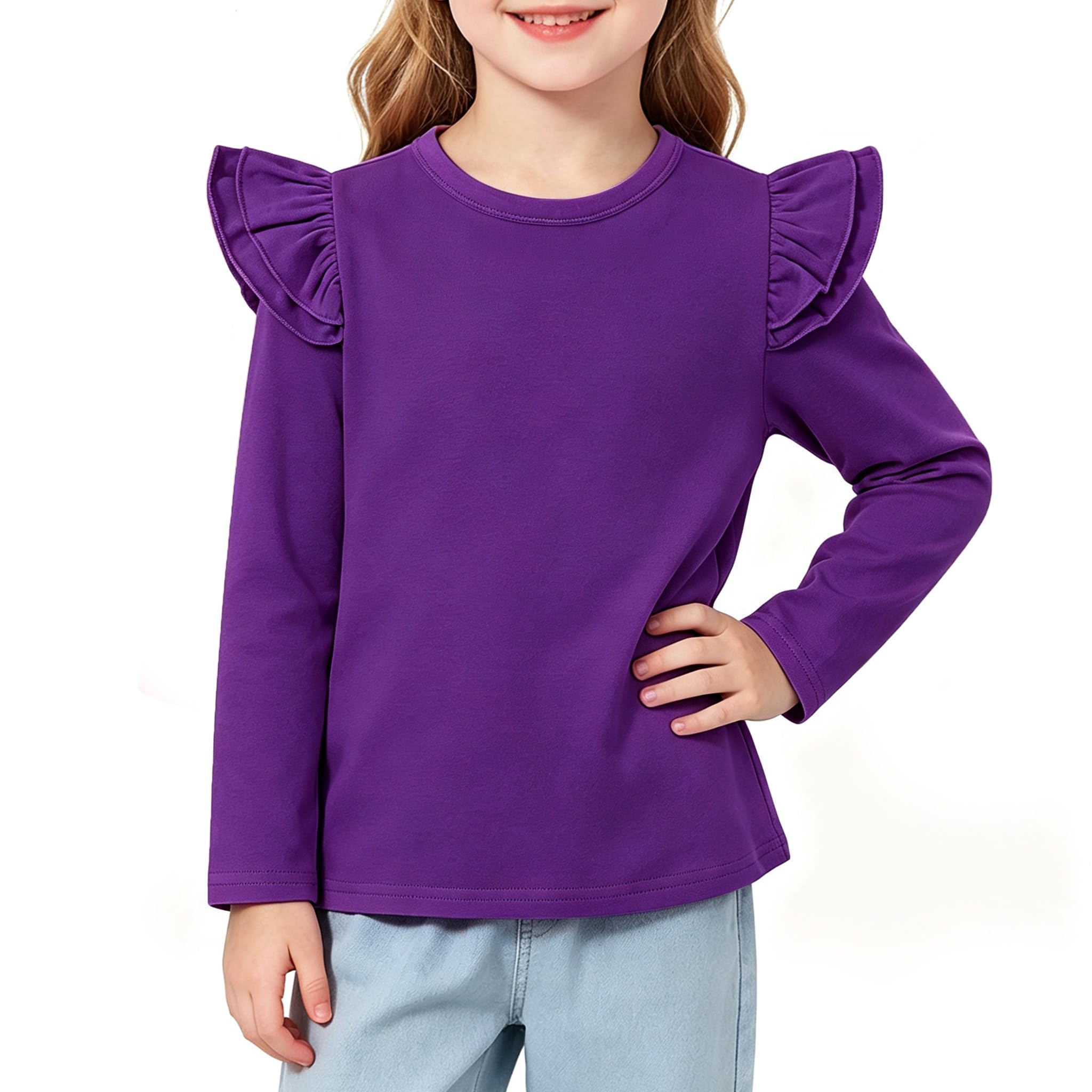 Magic Park 1-14Y Toddler Girl Cotton T Shirt Kids Ruffle Tee Top